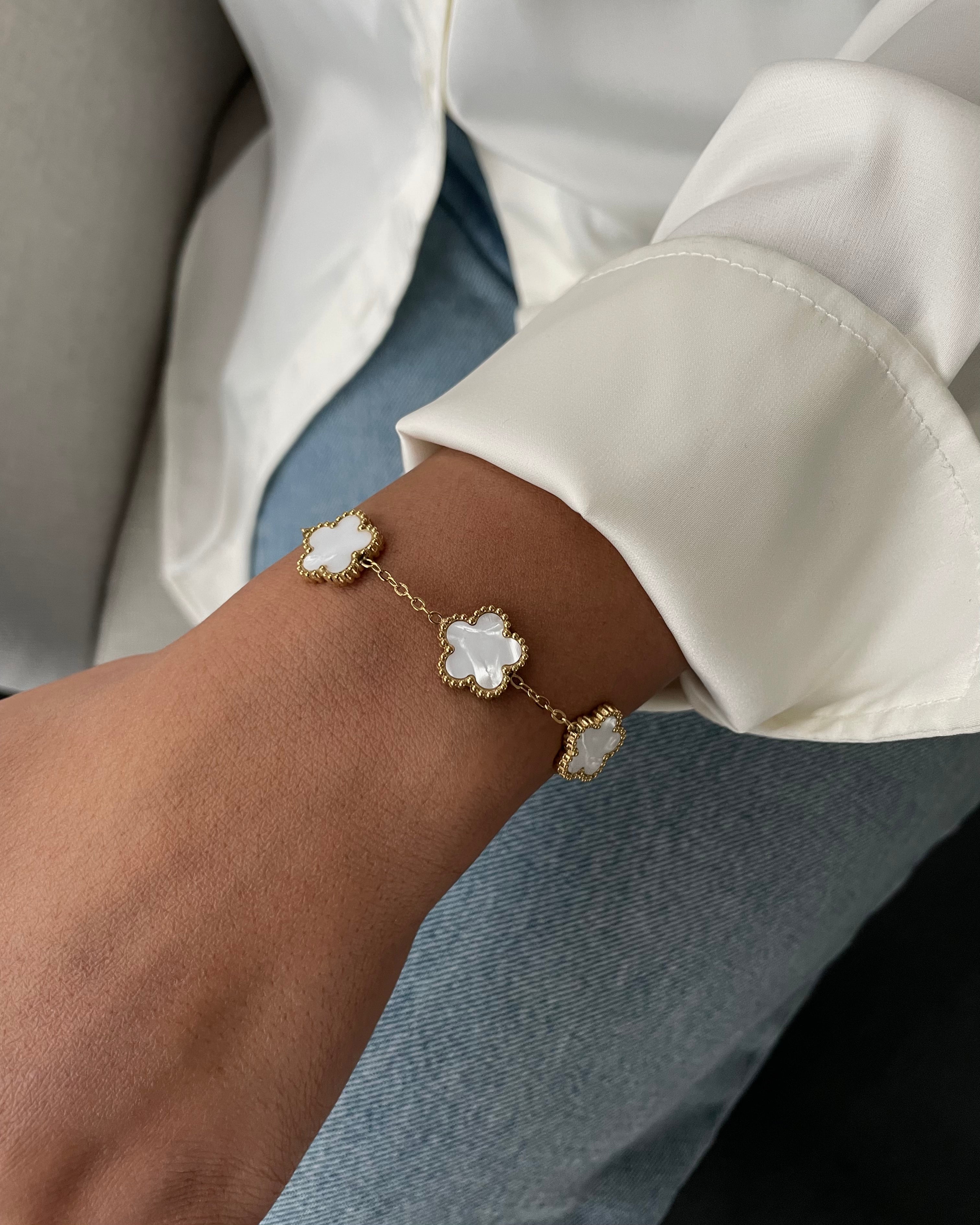 Armband Flower Weiß