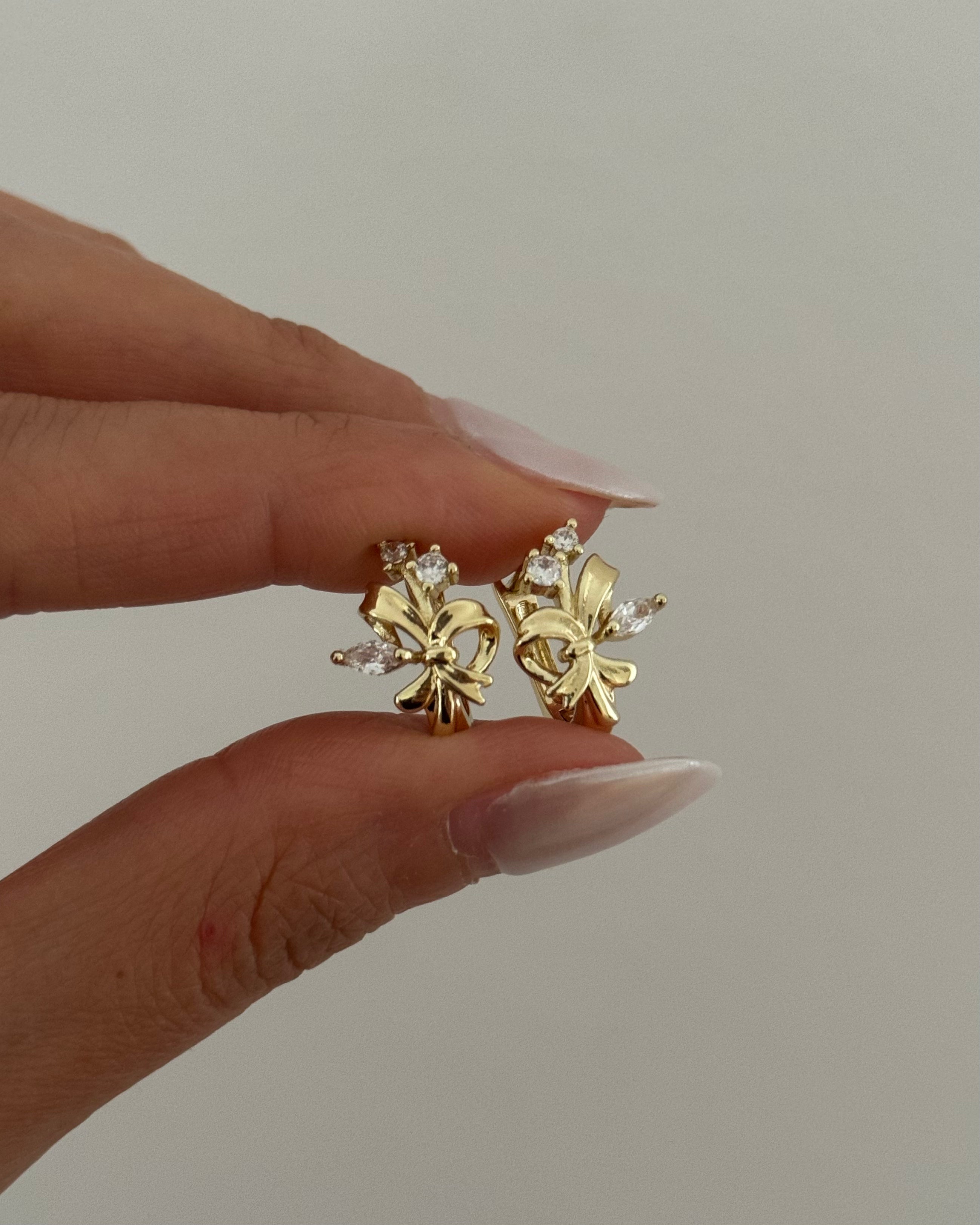 Ohrringe VIP Flower Bow- 14K vergoldet