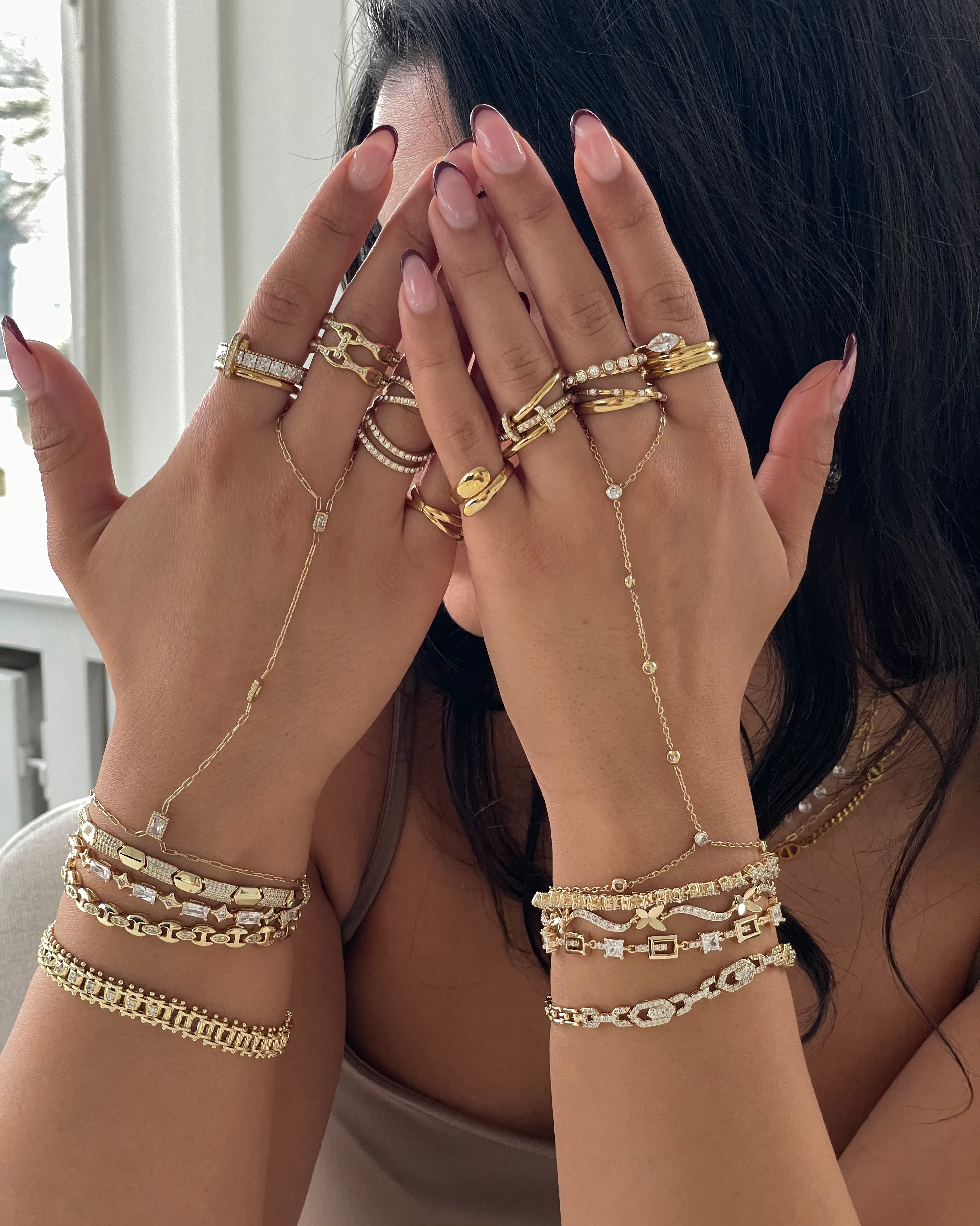 Hand Chain Fine Diamonds -18K vergoldet