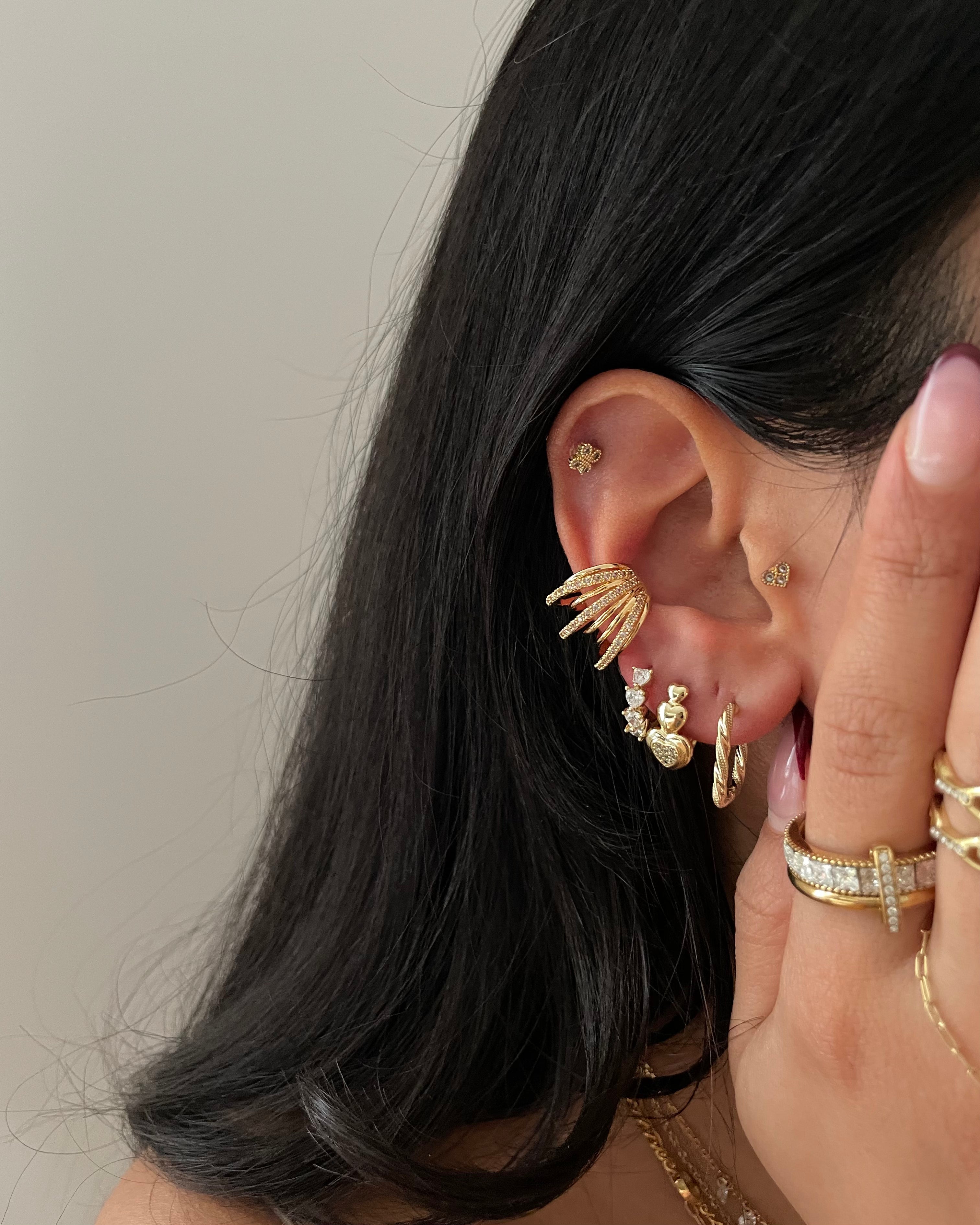 Creolen VIP Mini Heart -14K vergoldet