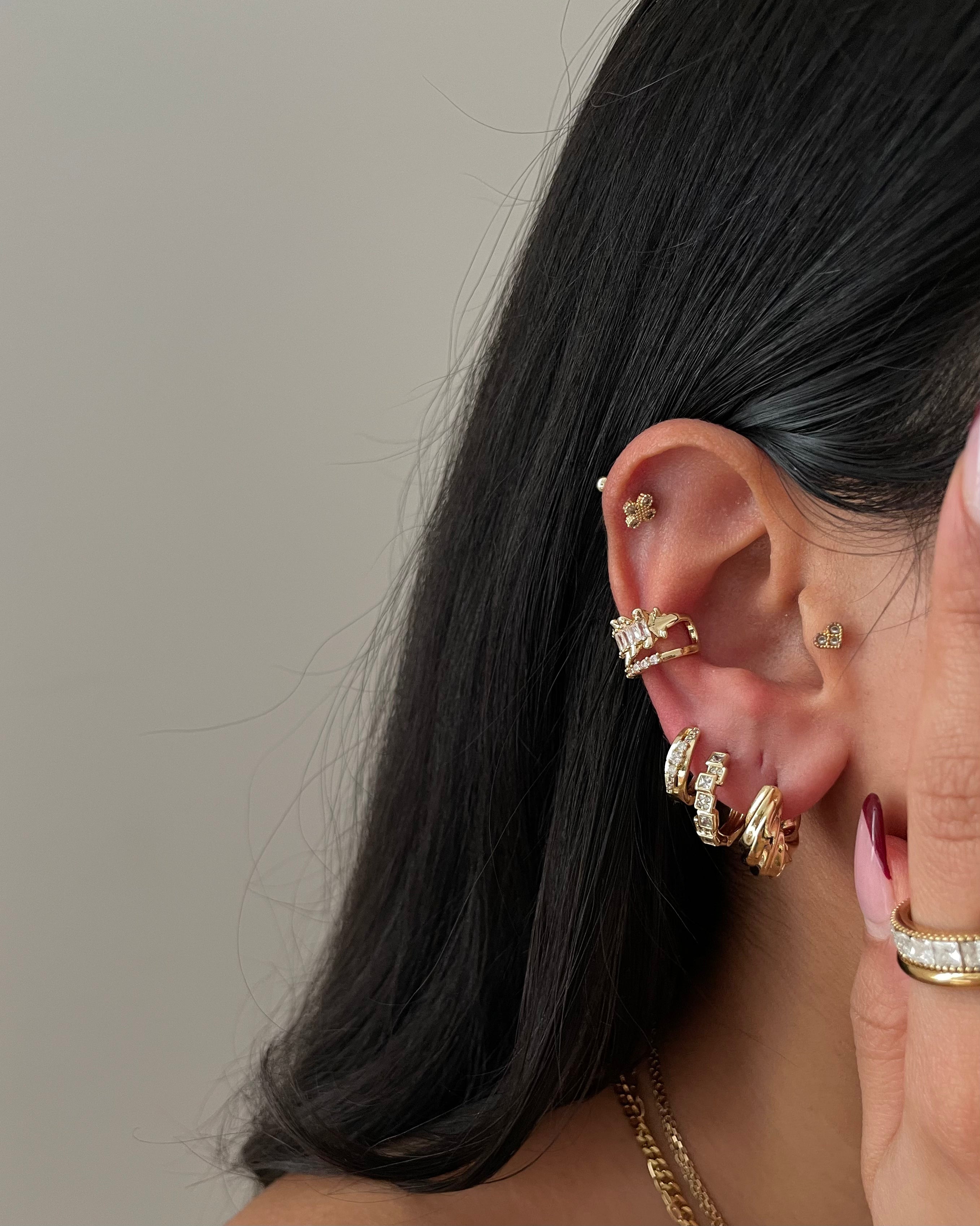 Earcuff VIP Layer Baguette -14K vergoldet