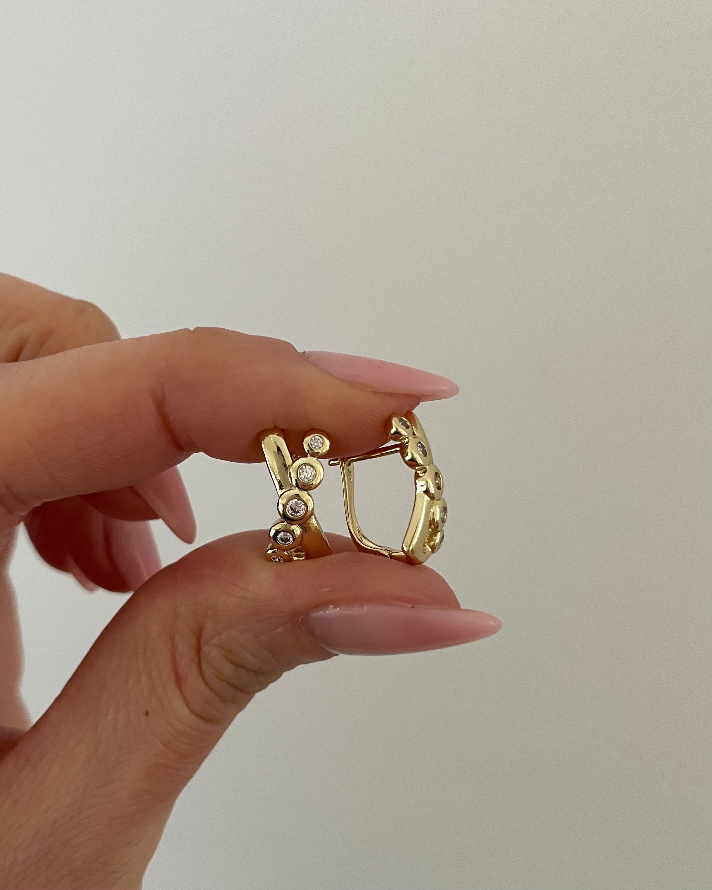 Ohrringe VIP Square Dots -14K vergoldet