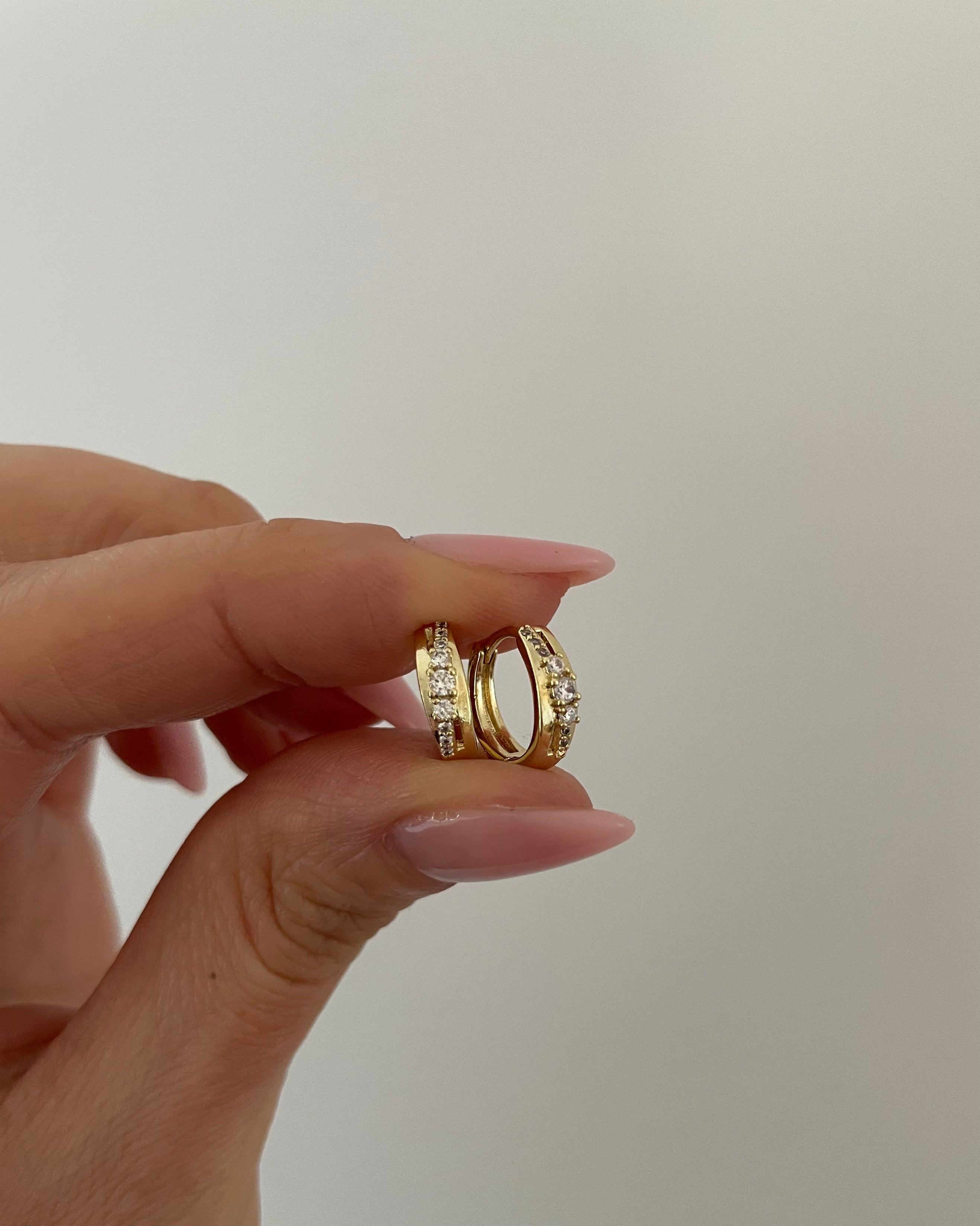 Creolen VIP Mini Diamonds -14K vergoldet