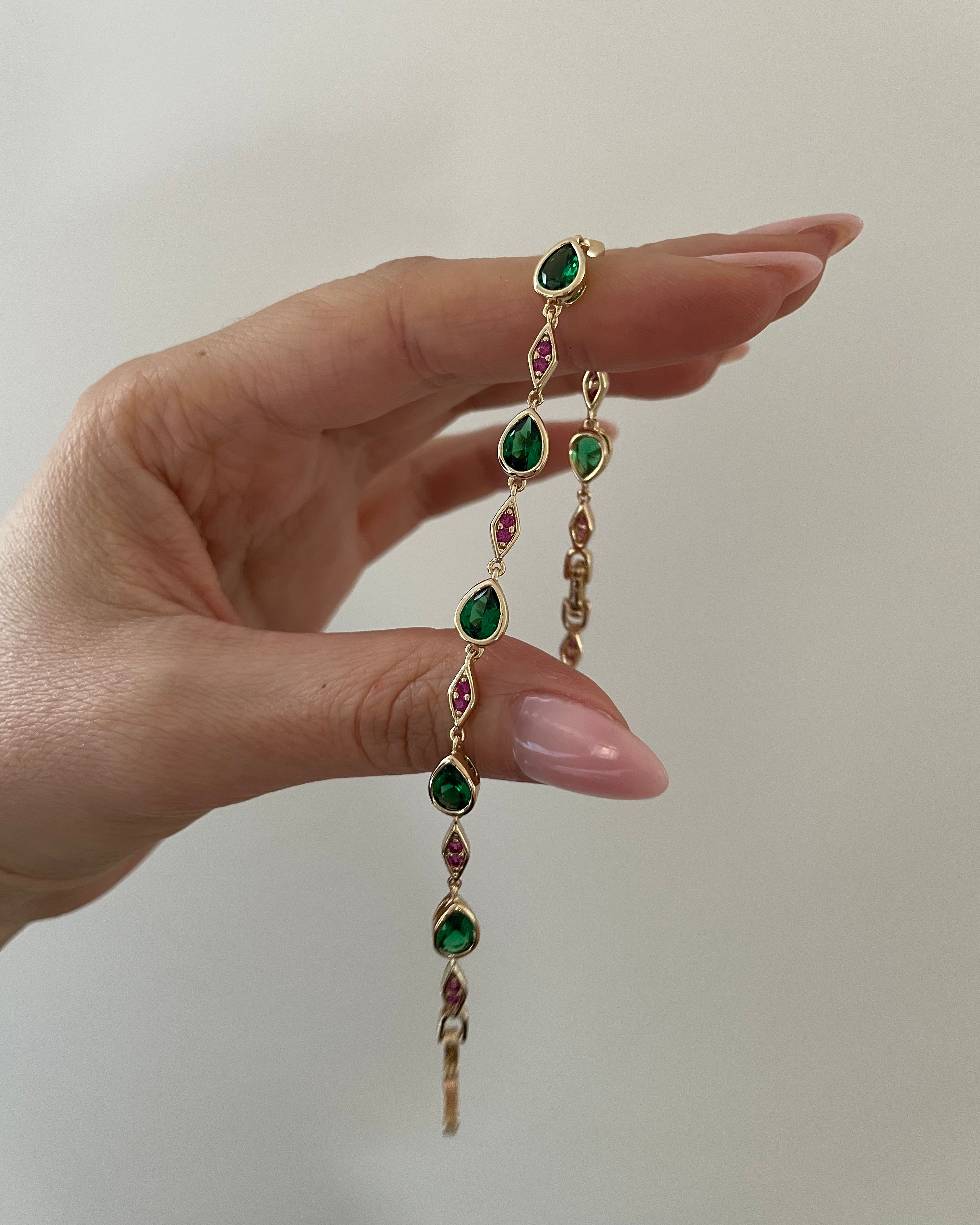 Armband VIP Drop Green -14K vergoldet