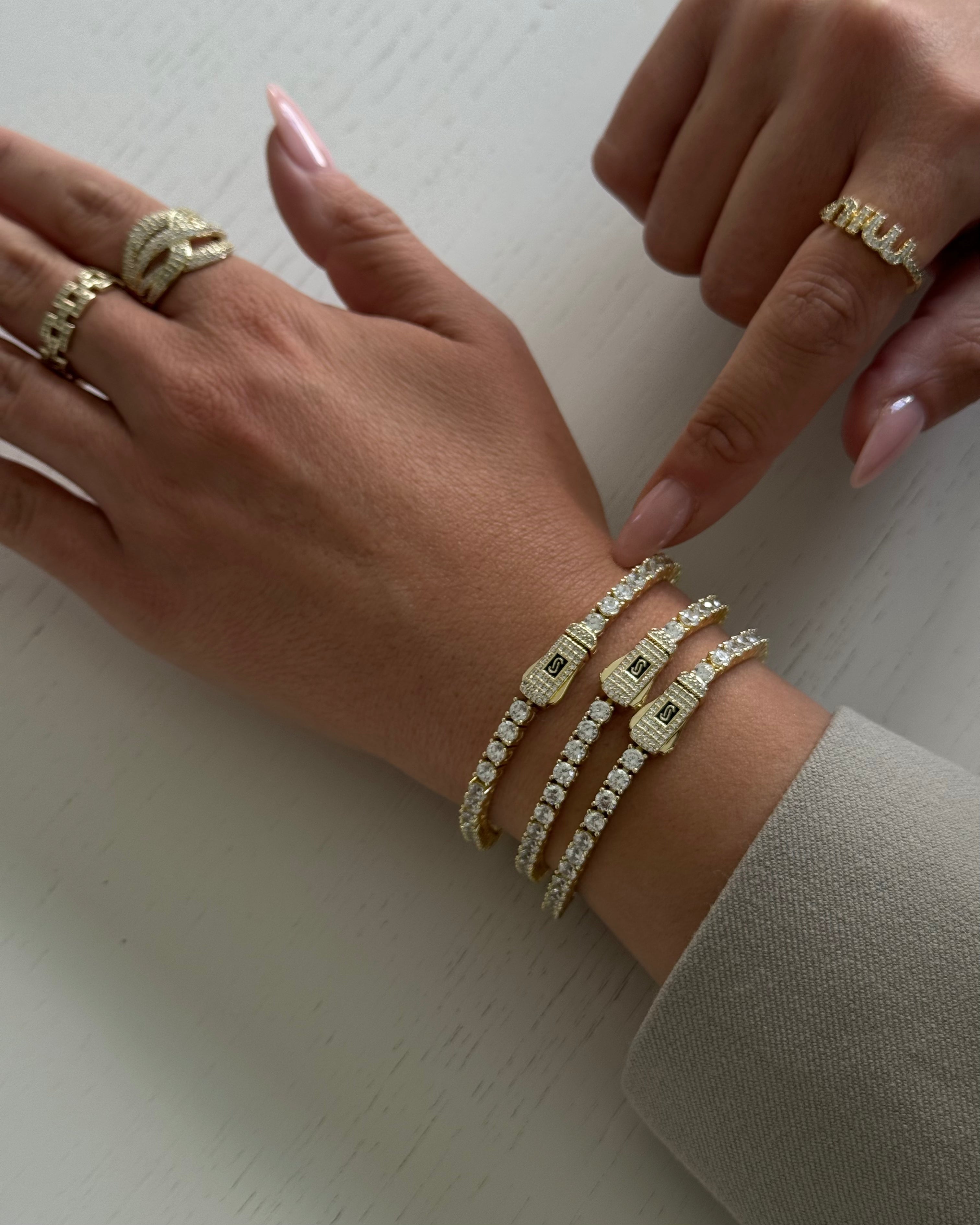 Armband VIP Gourmet Tennis -14K vergoldet