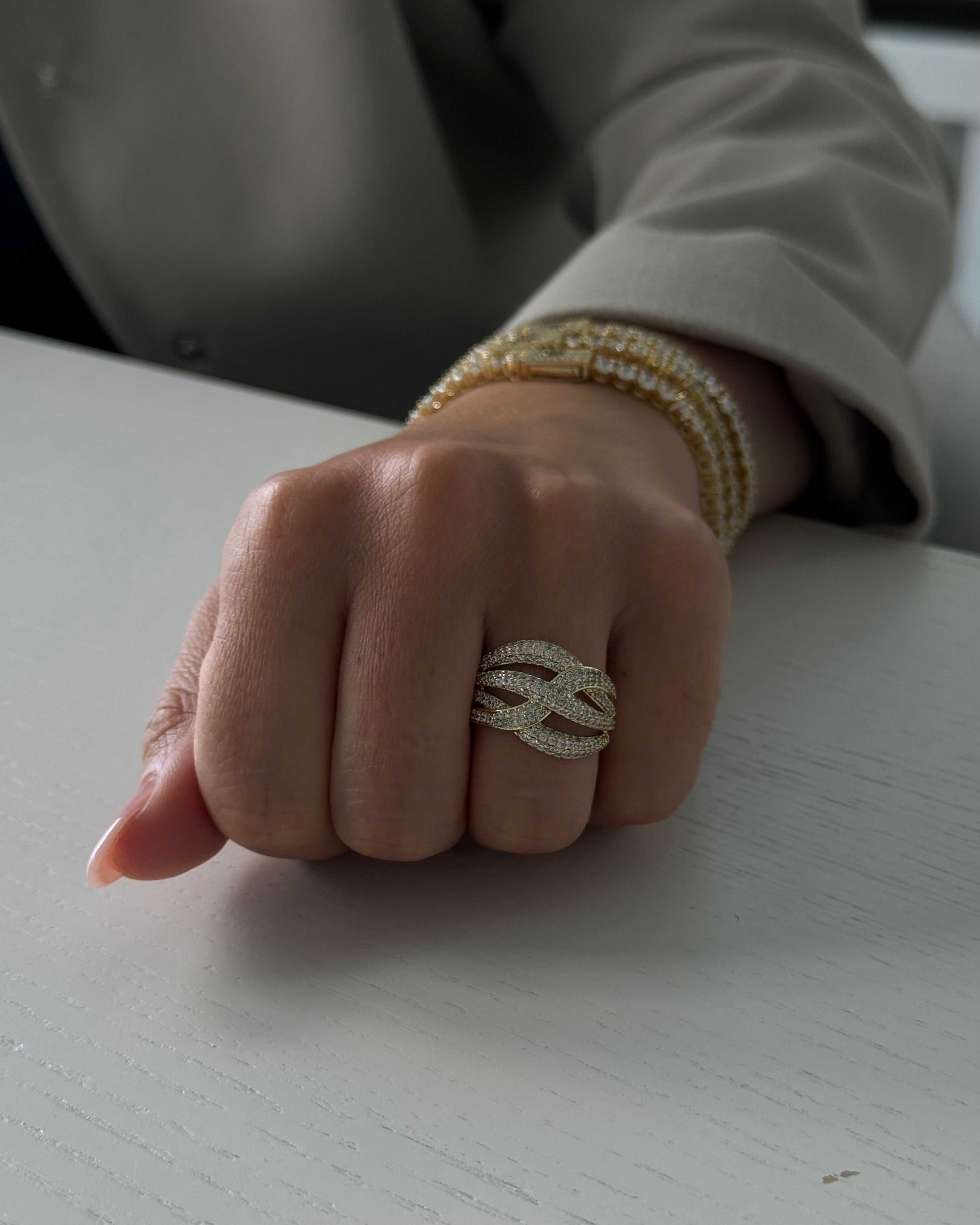 Ring VIP Woven -14K vergoldet
