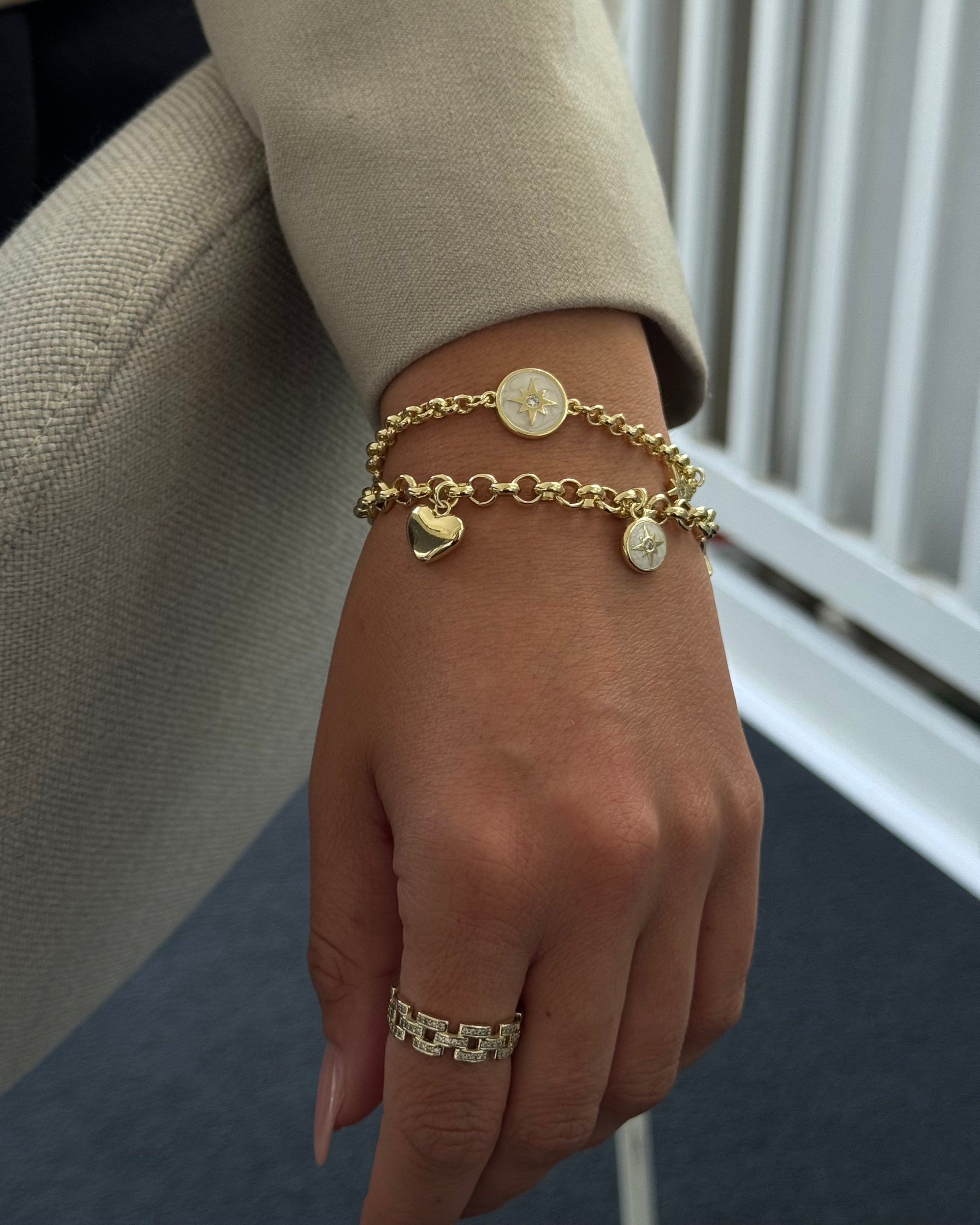 Armband VIP Emaille North Star -14K vergoldet