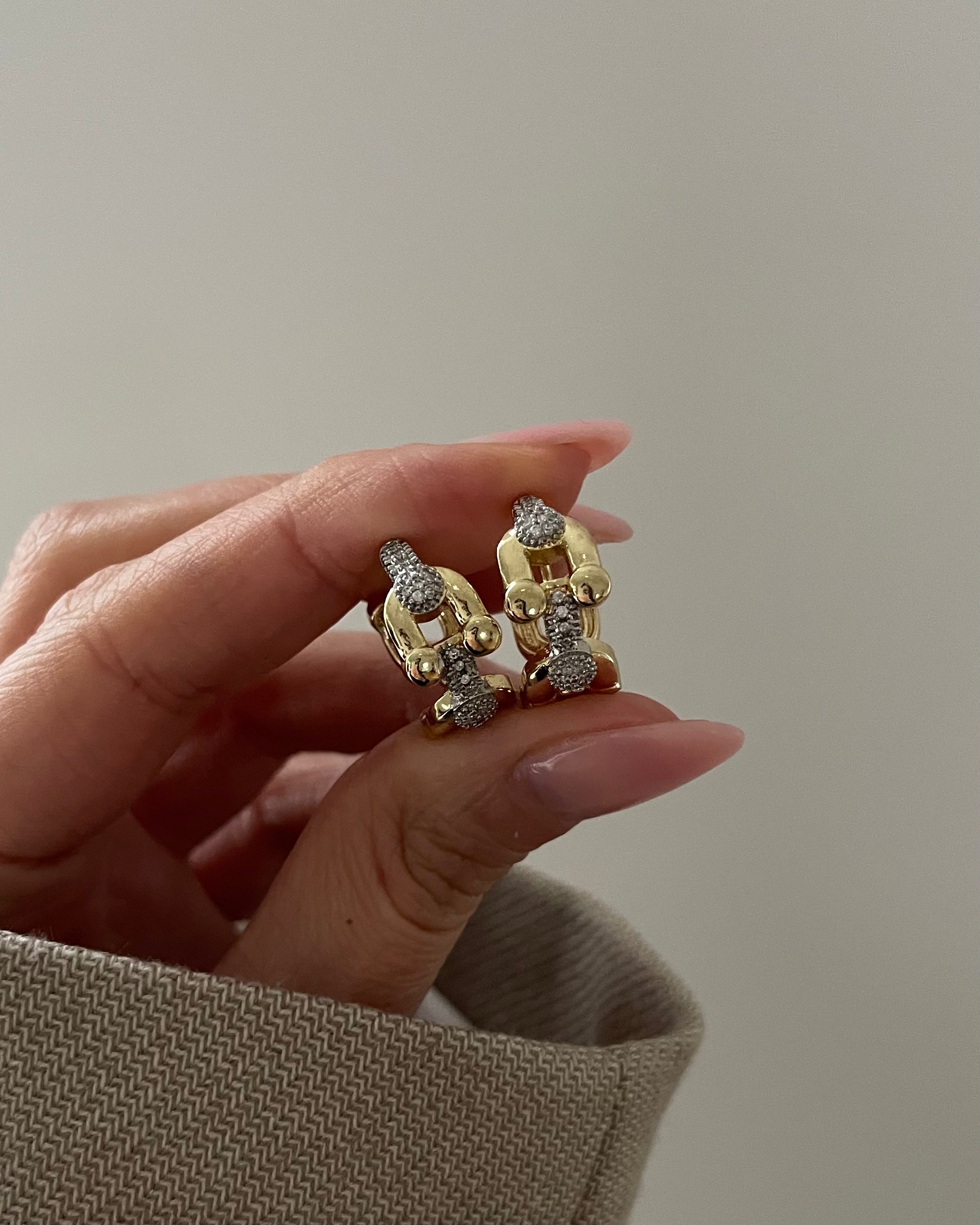 Creolen Lux Lock -14K vergoldet