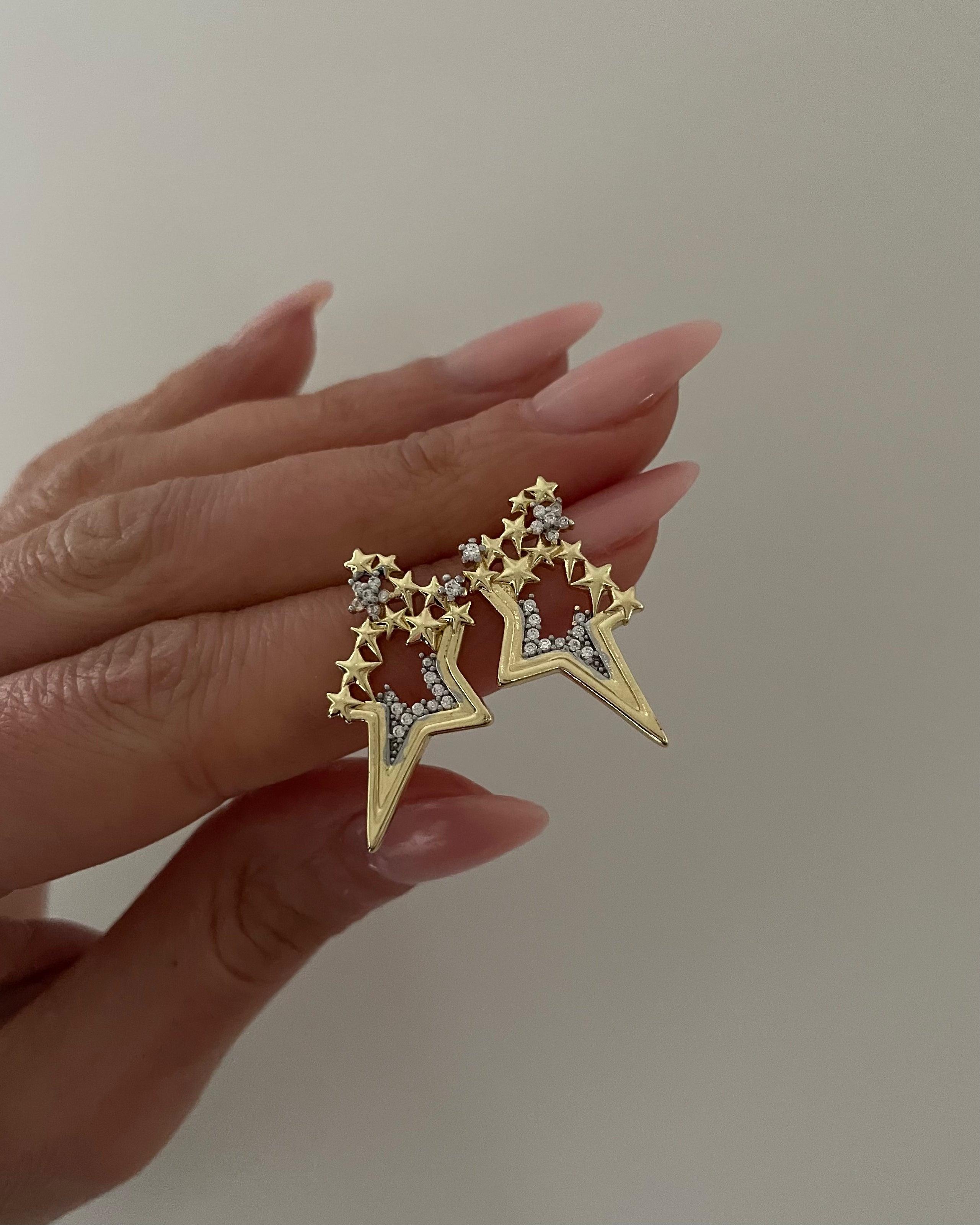 Ohrringe Lux Star -14K vergoldet