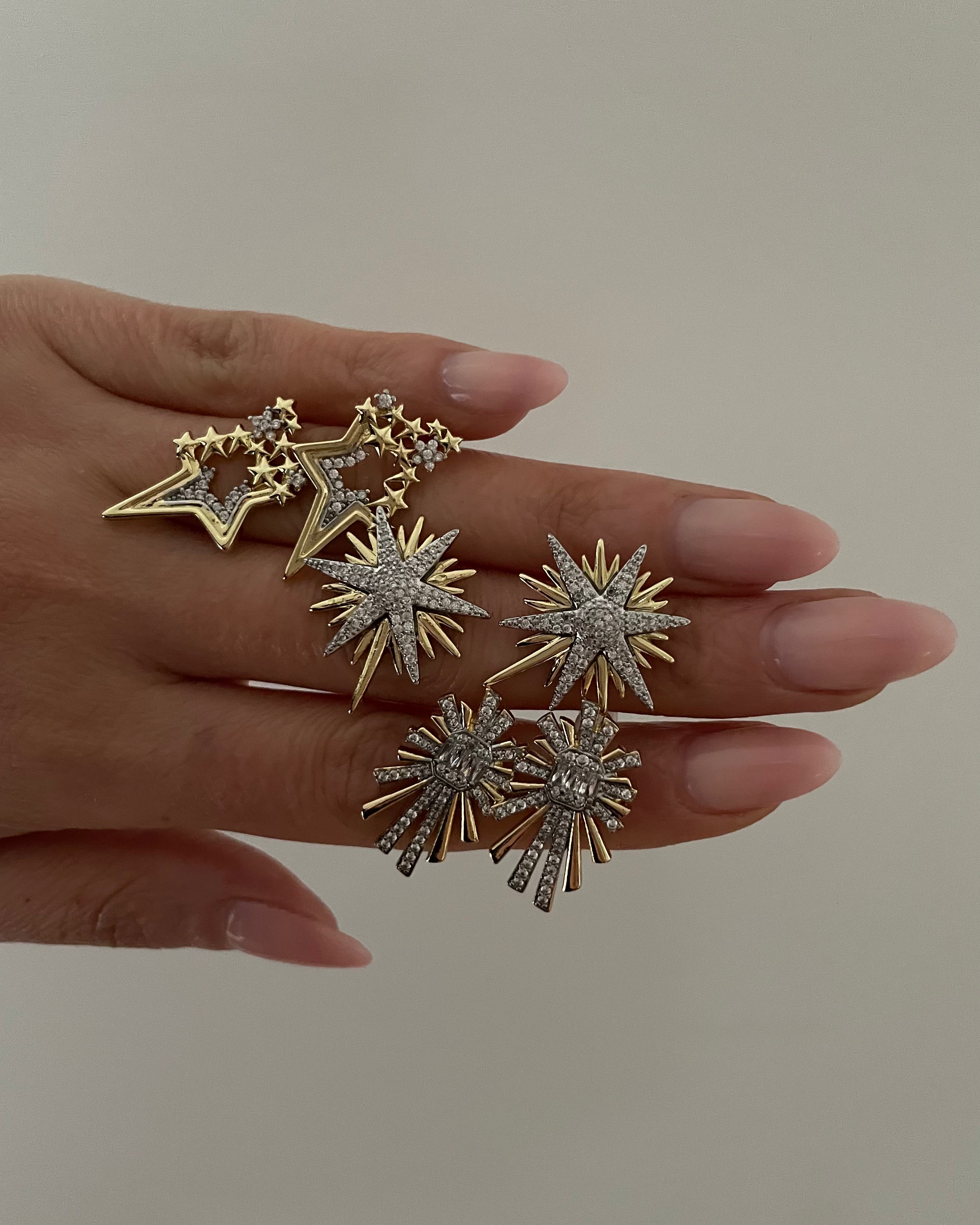 Ohrringe Lux Star -14K vergoldet