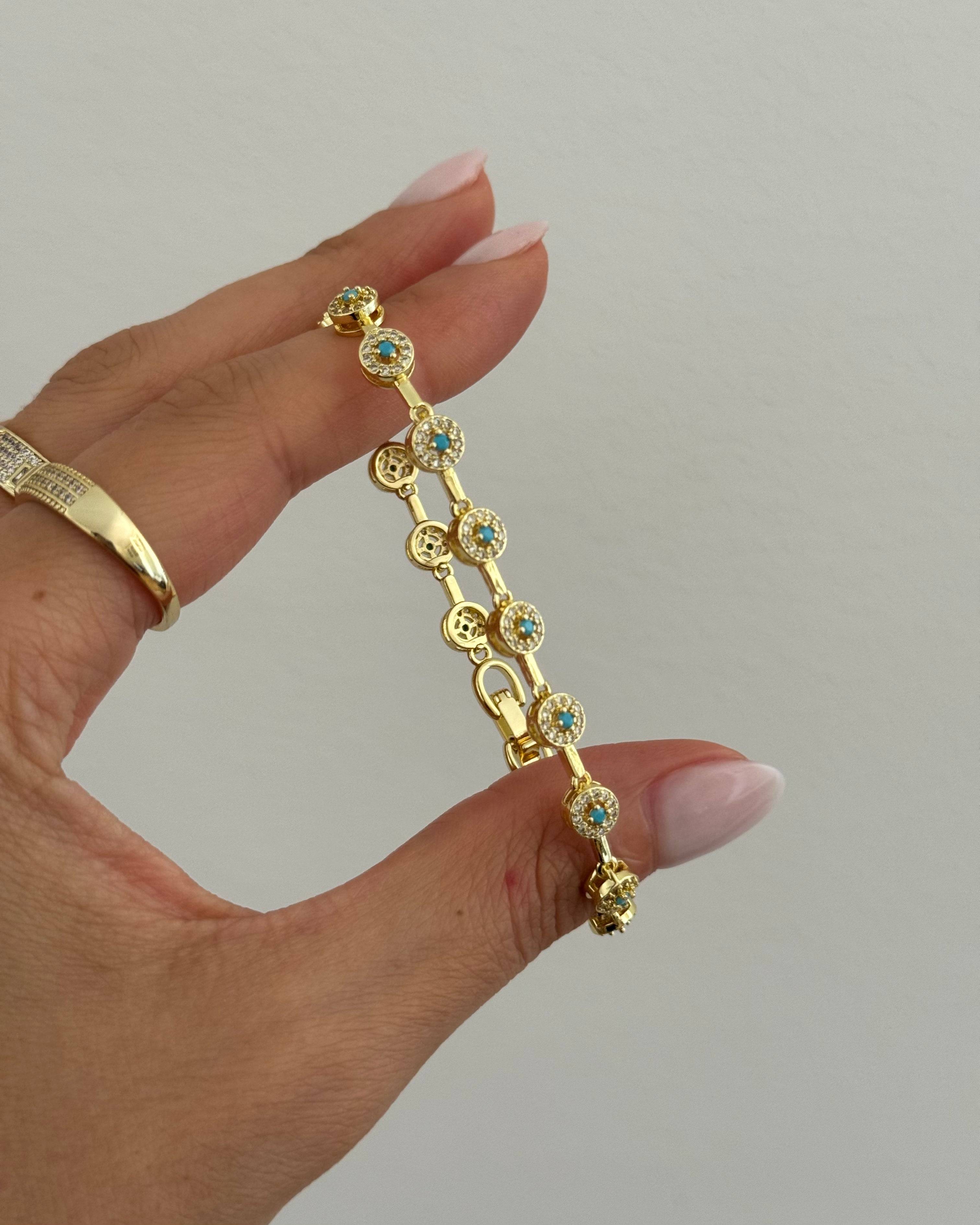 Armband Türkis Meli -14K vergoldet