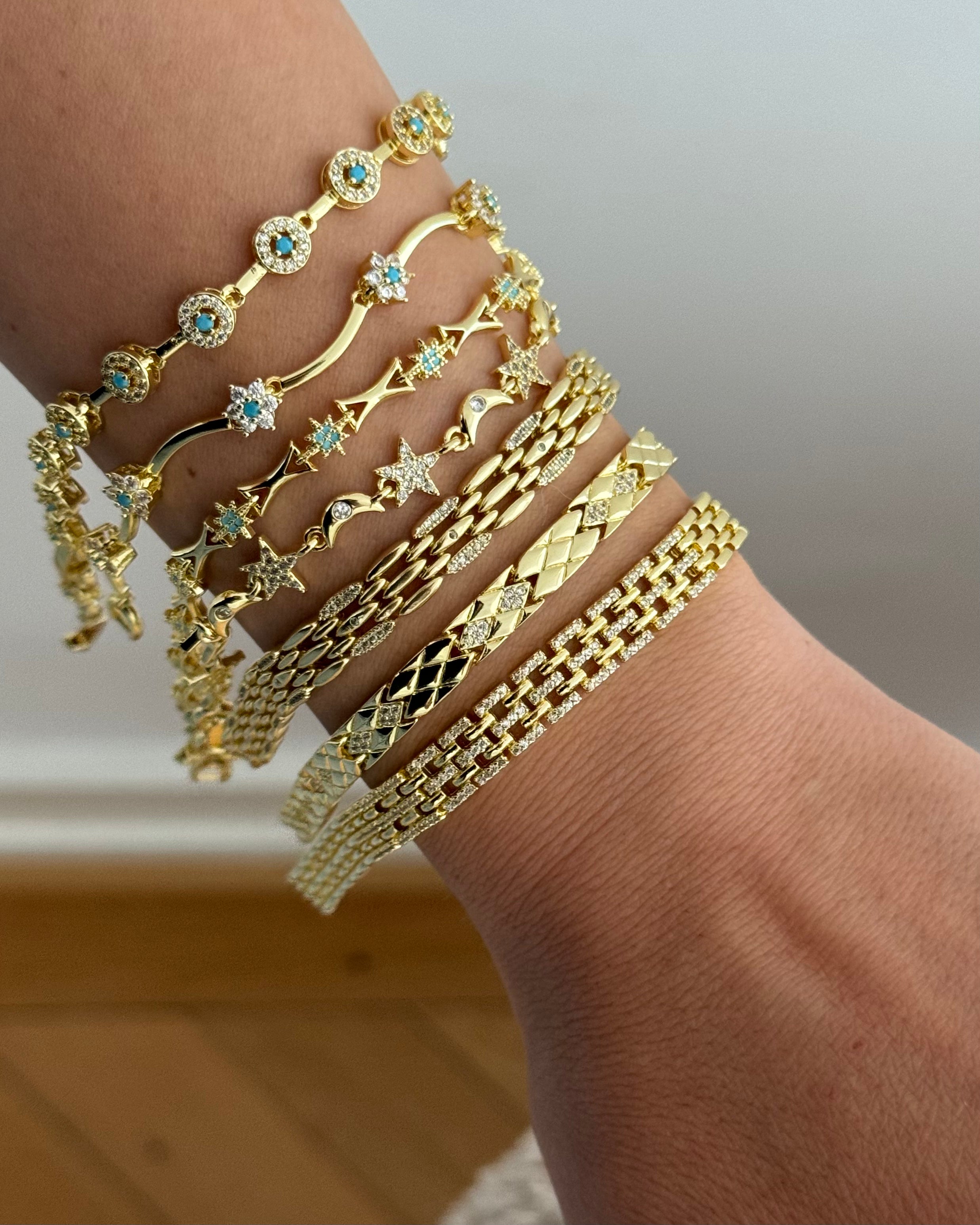Armband Türkis Meli -14K vergoldet