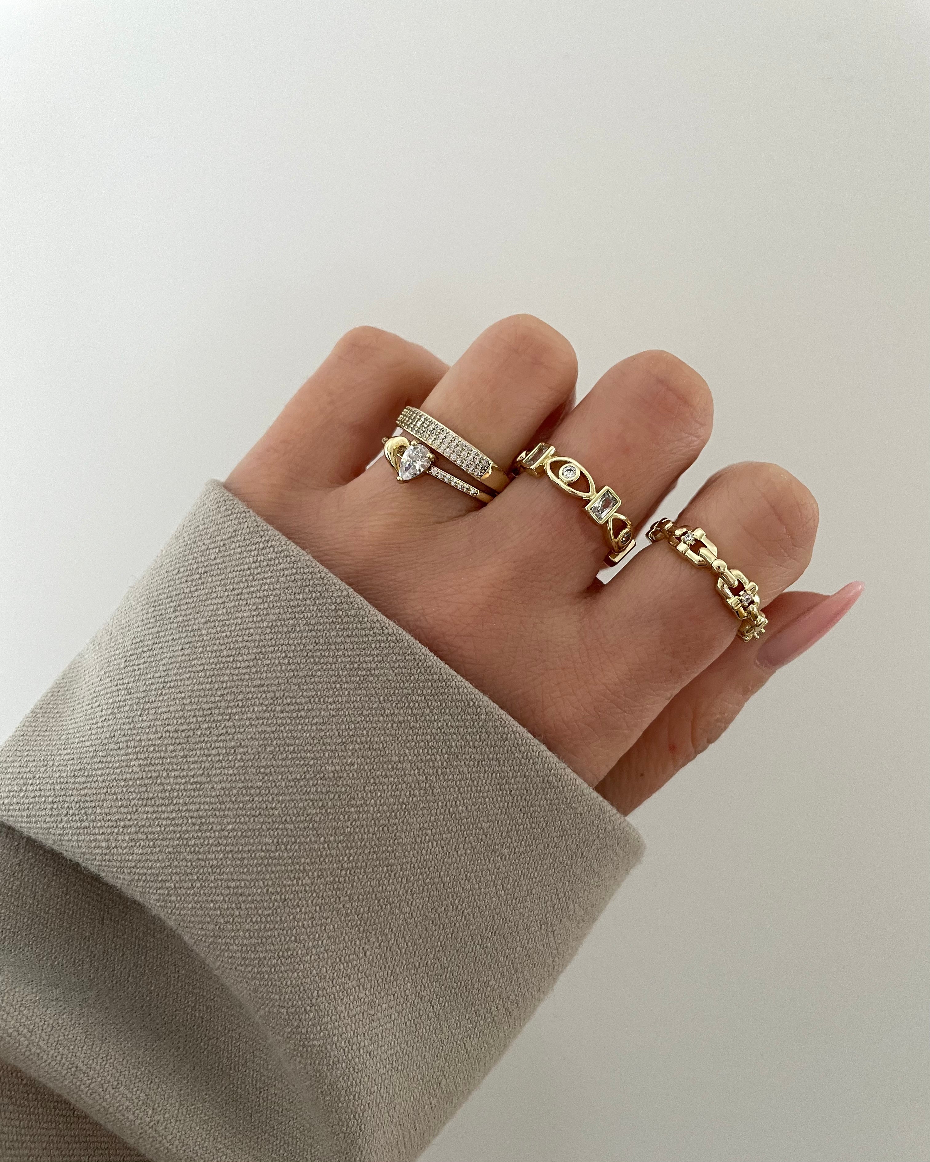 Ring VIP Fine Drop Heart -14K vergoldet