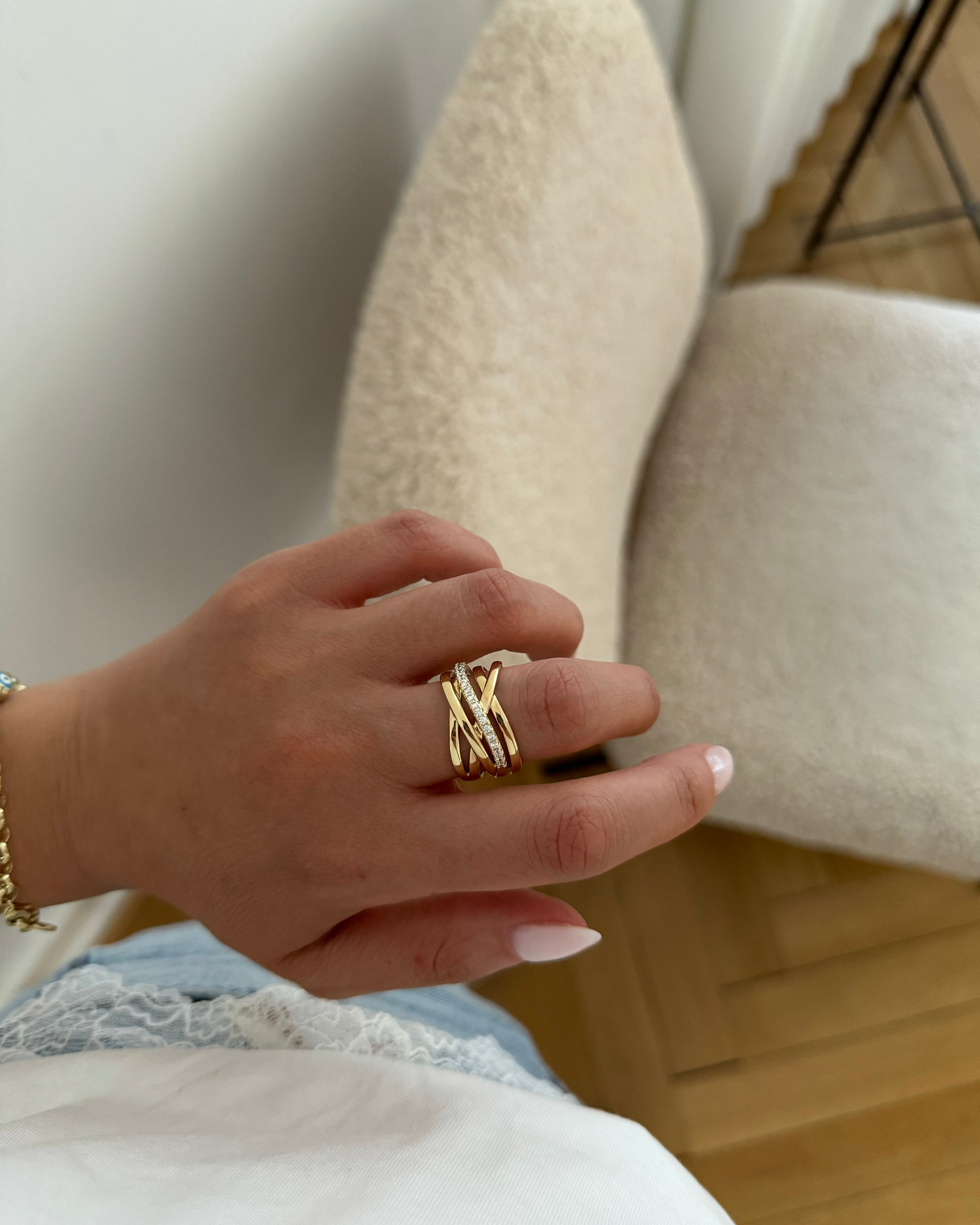 Ring VIP Layer Linea -14K vergoldet