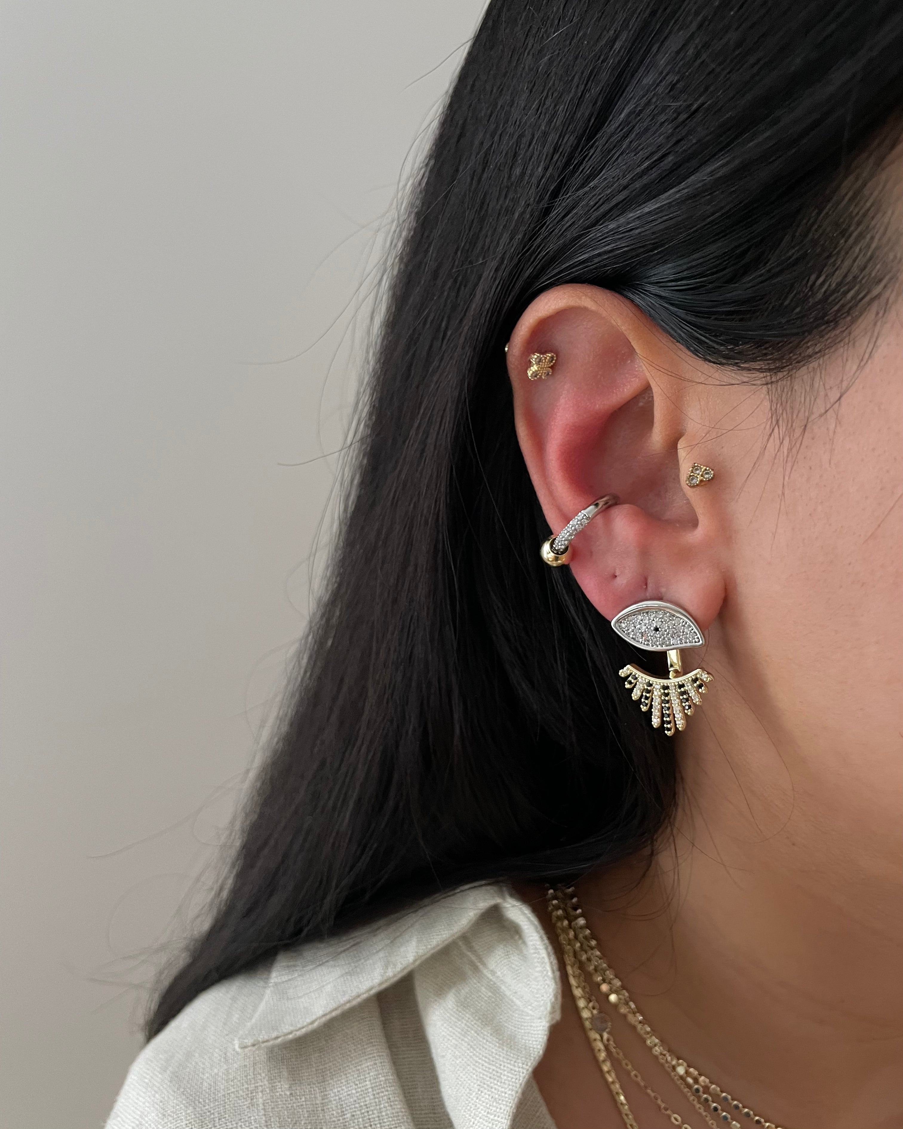 Ohrringe VIP Eye Bicolor -14K vergoldet