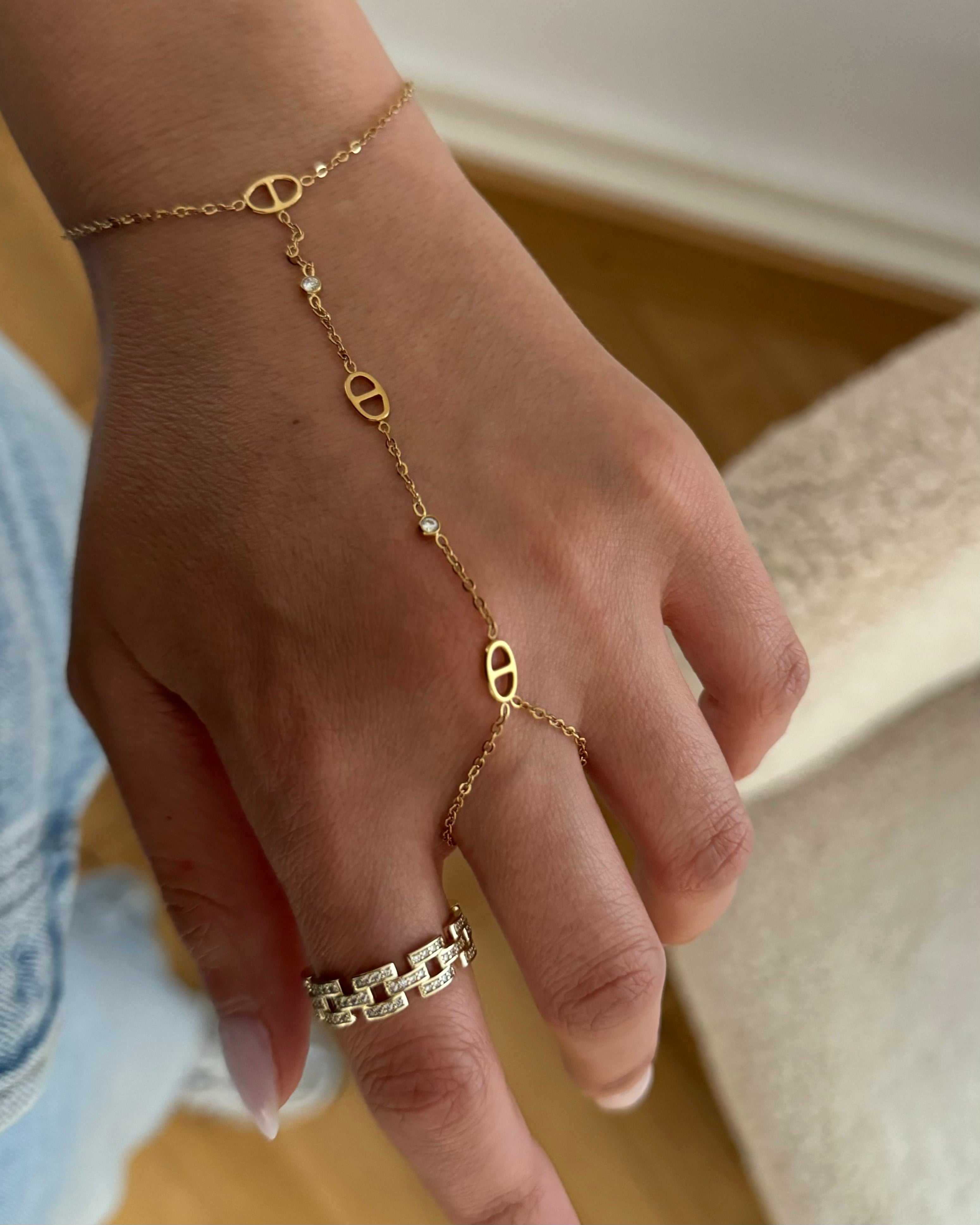 Hand Chain Fine DD -18K vergoldet