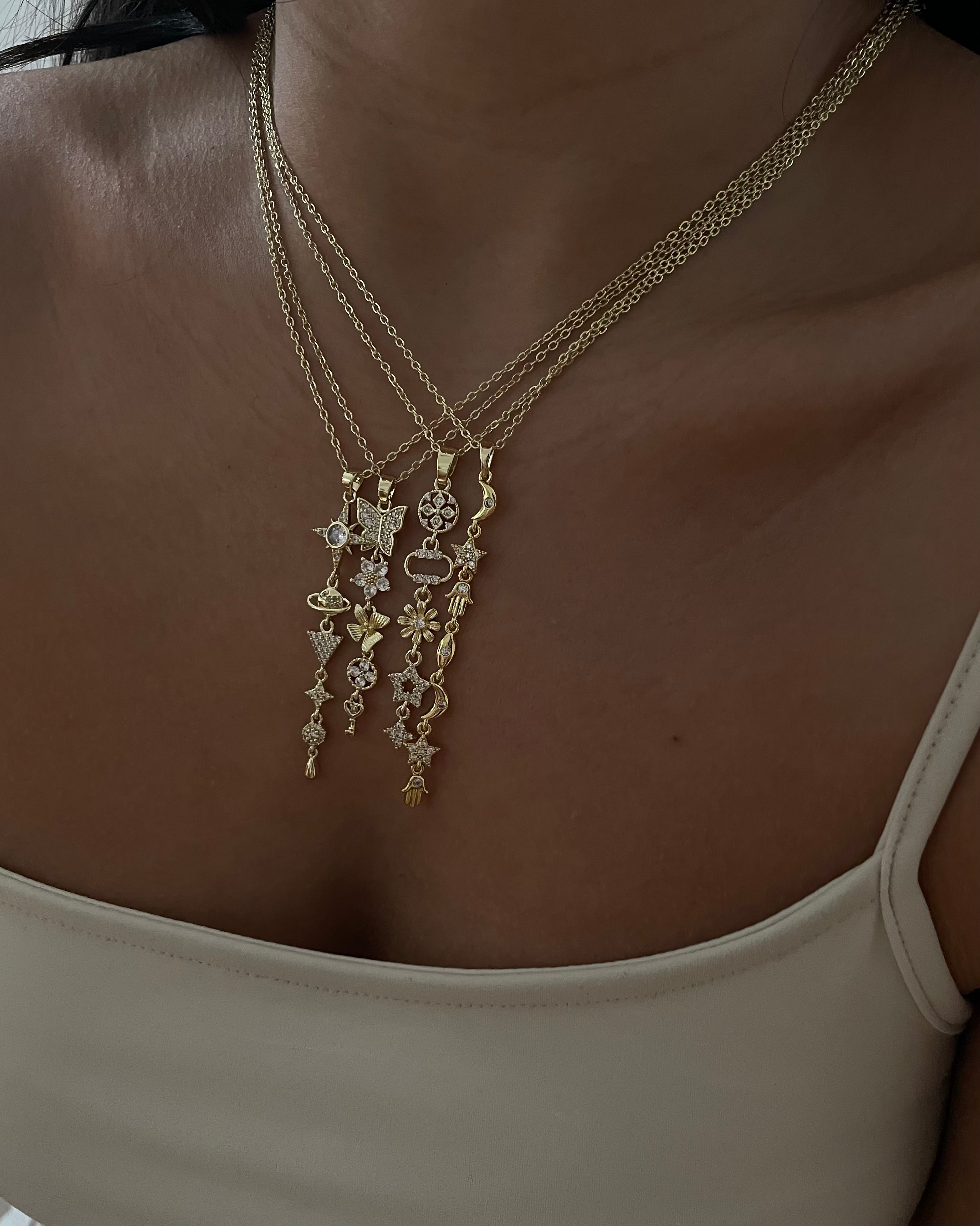 Kette VIP Y Flower -14K vergoldet