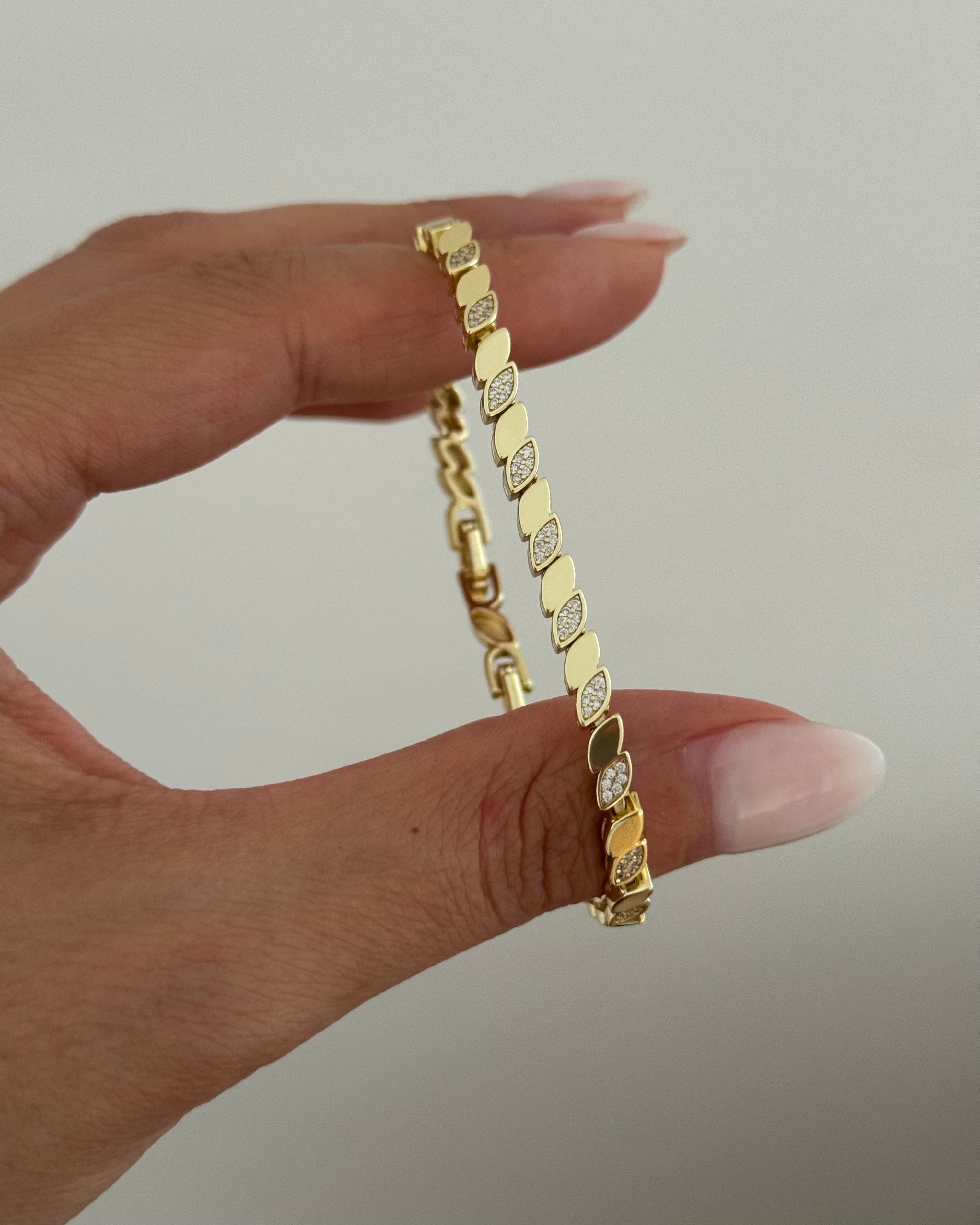 Armband VIP Drop Leaf -14K vergoldet