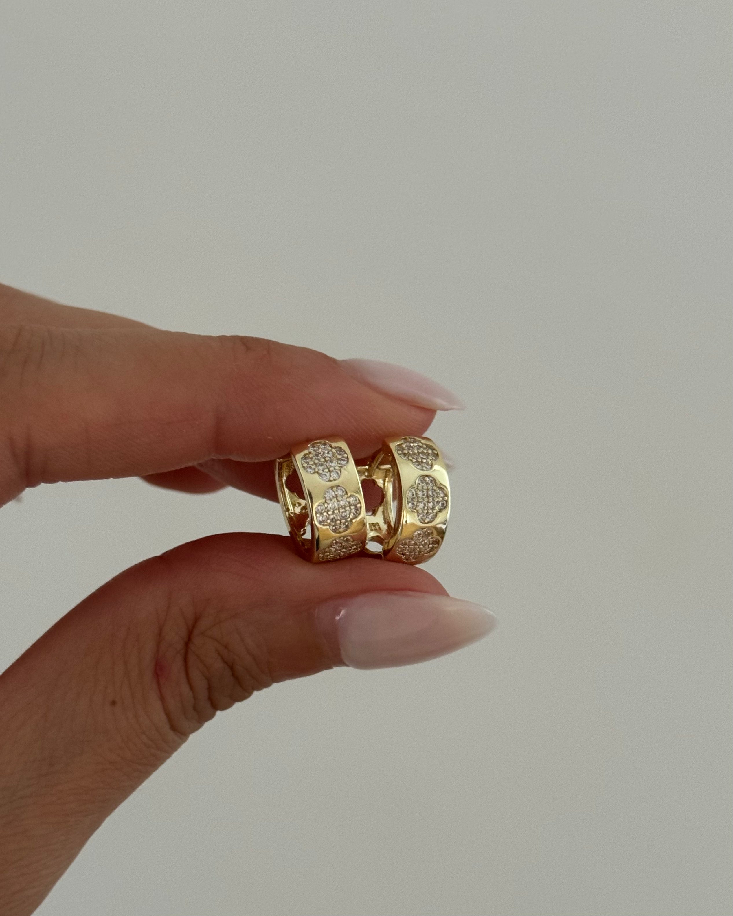 Creolen VIP Shine Clover -14K vergoldet