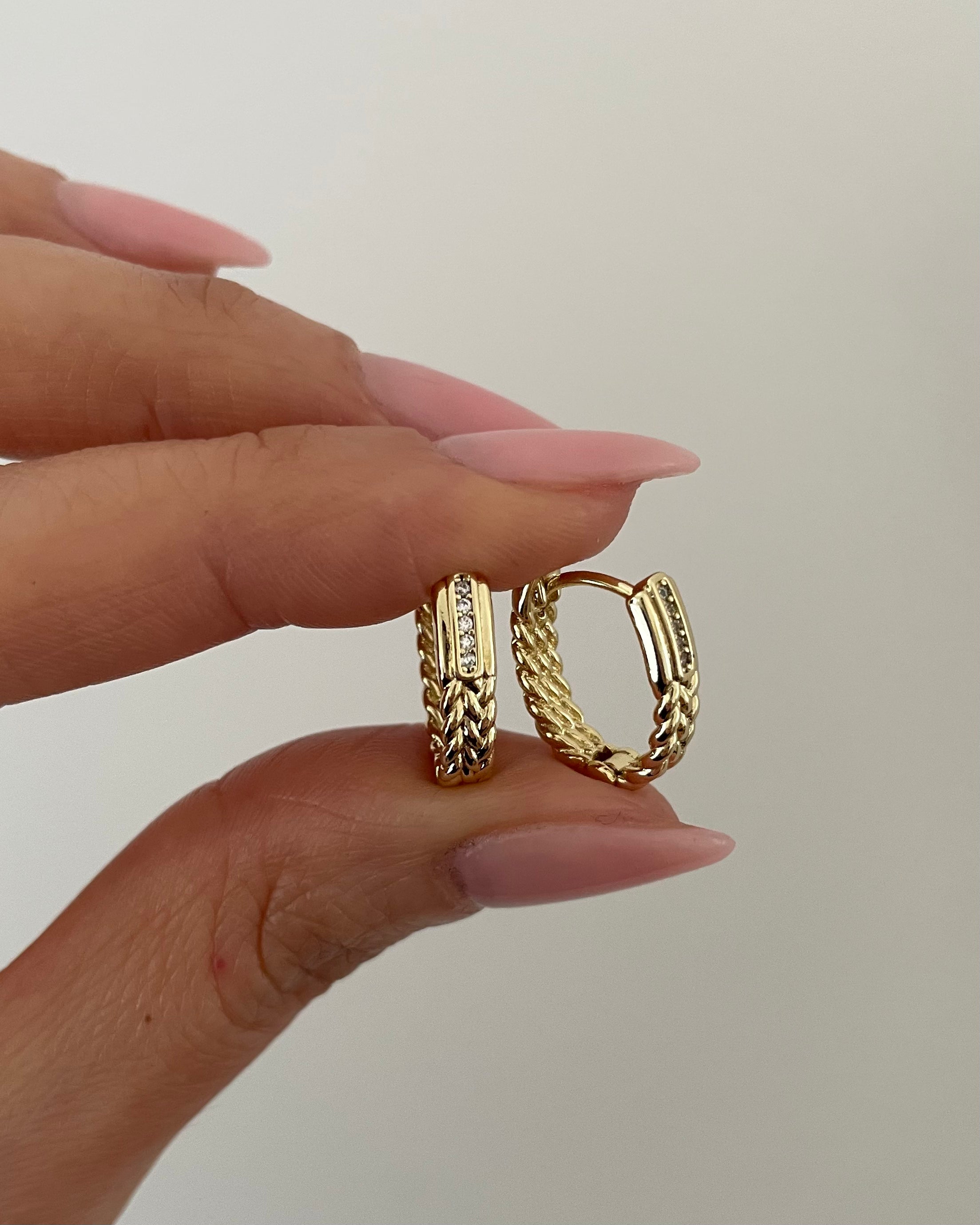 Ohrringe VIP Chain Diamond -14K vergoldet