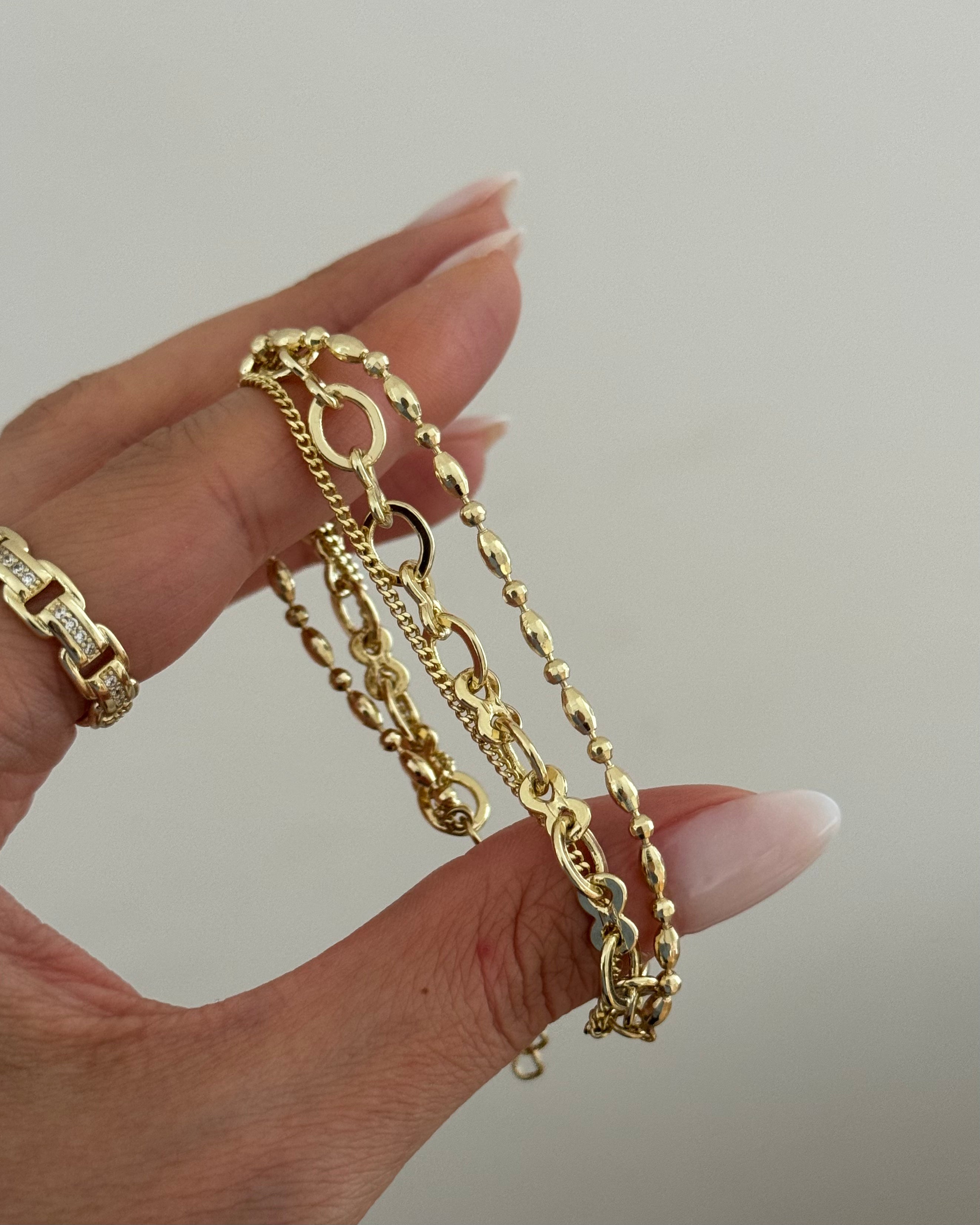 Armaband Layer Chain -14K vergoldet