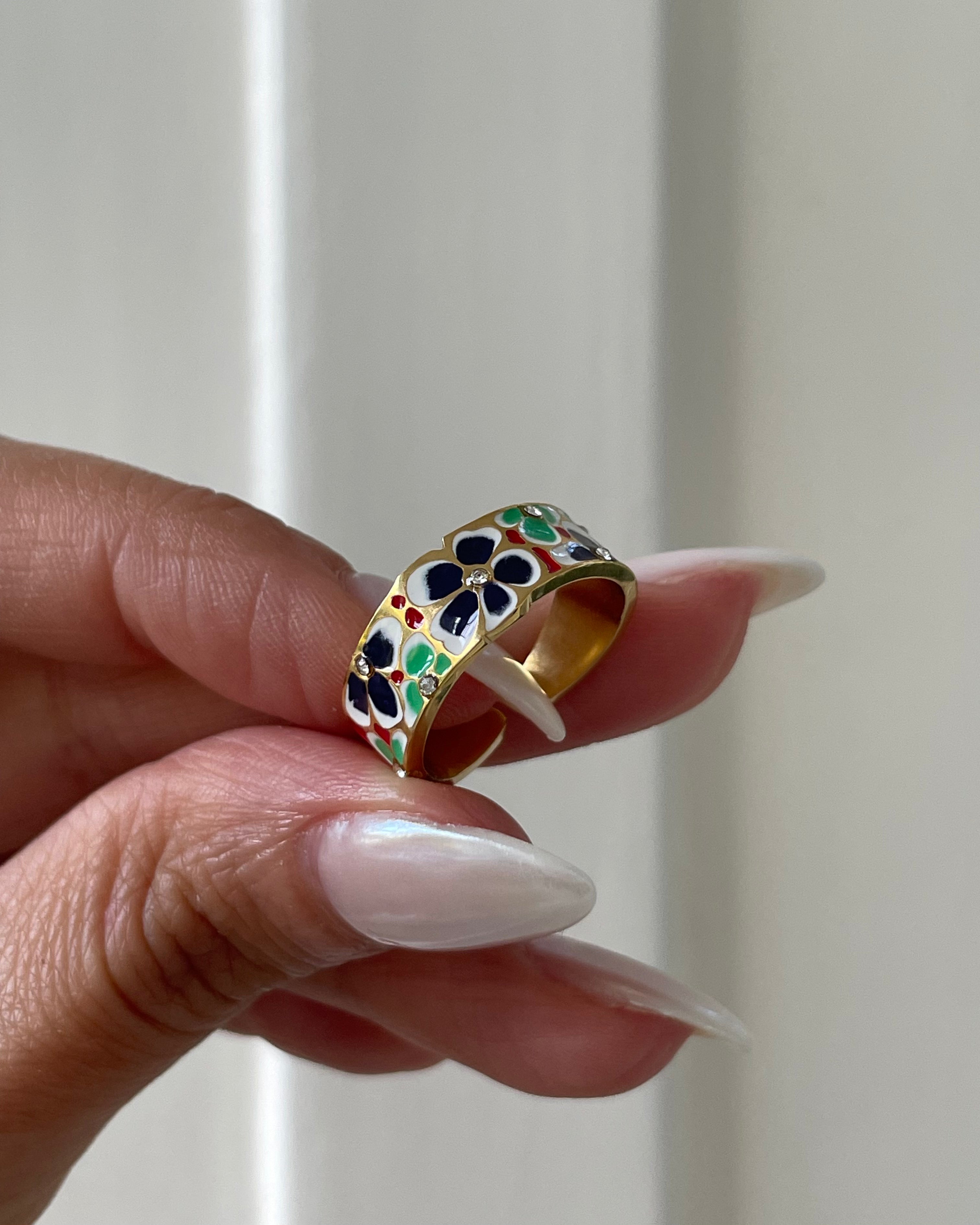 Ring Enamel Flower