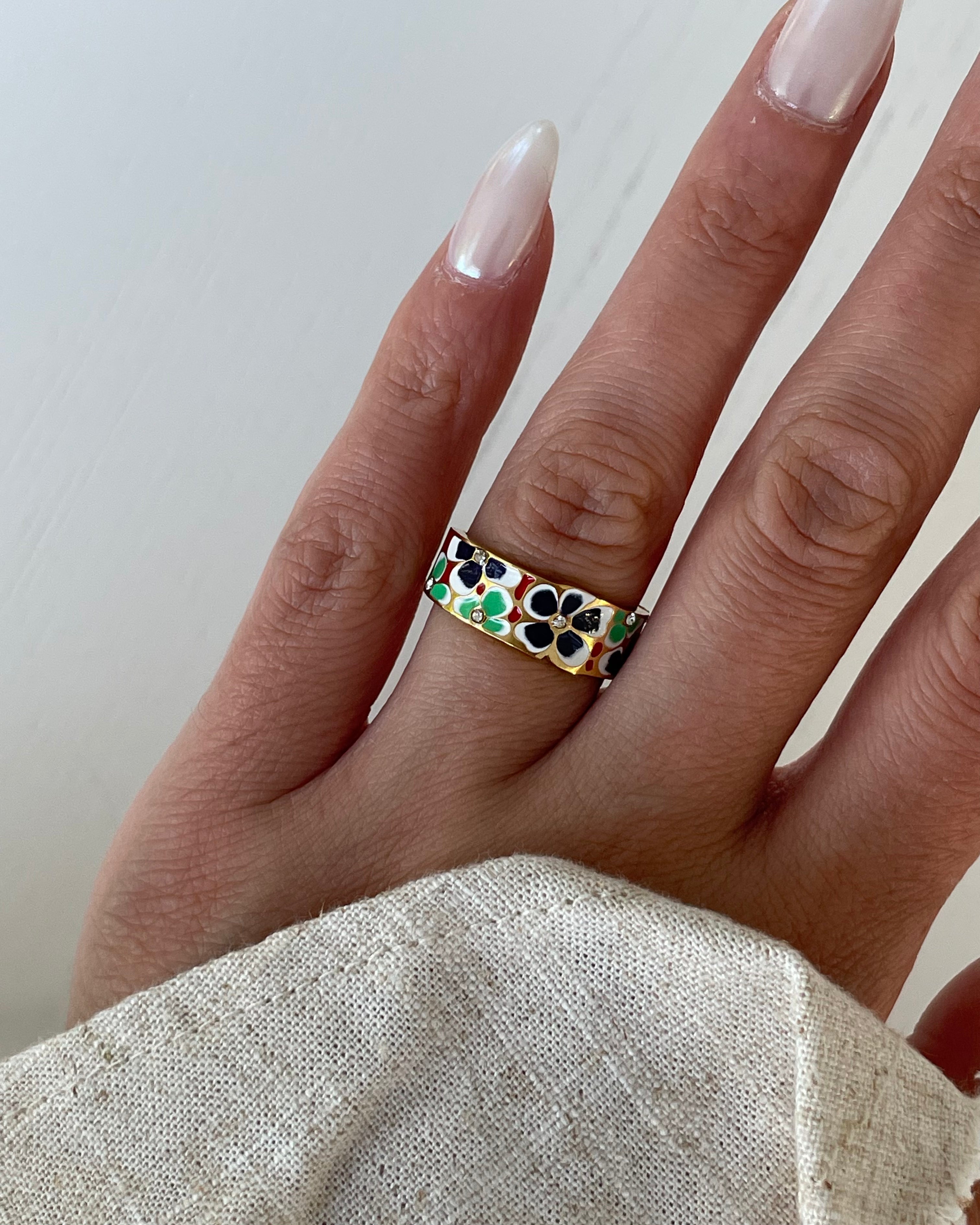 Ring Enamel Flower