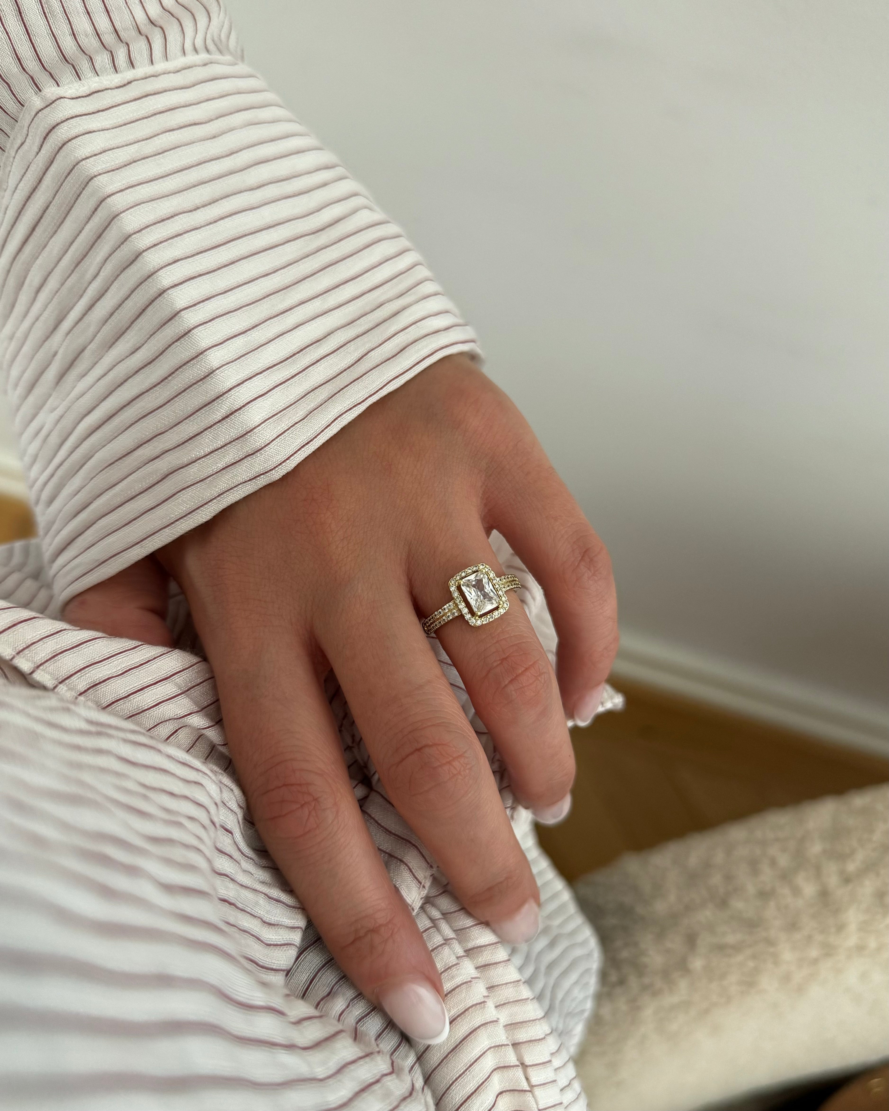 Ring VIP Baget Brillant -14K vergoldet