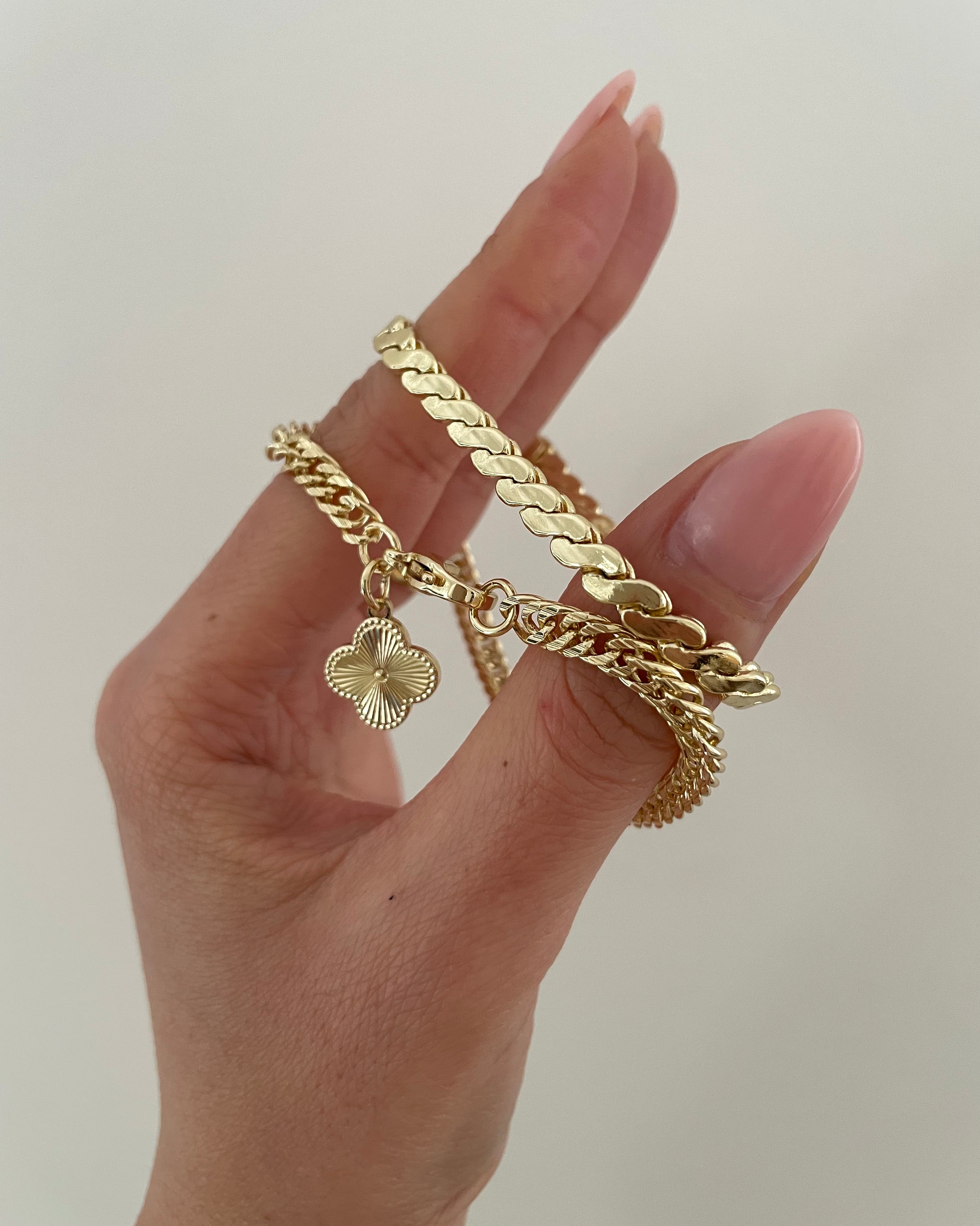 Armband VIP Charm Clover -14K vergoldet