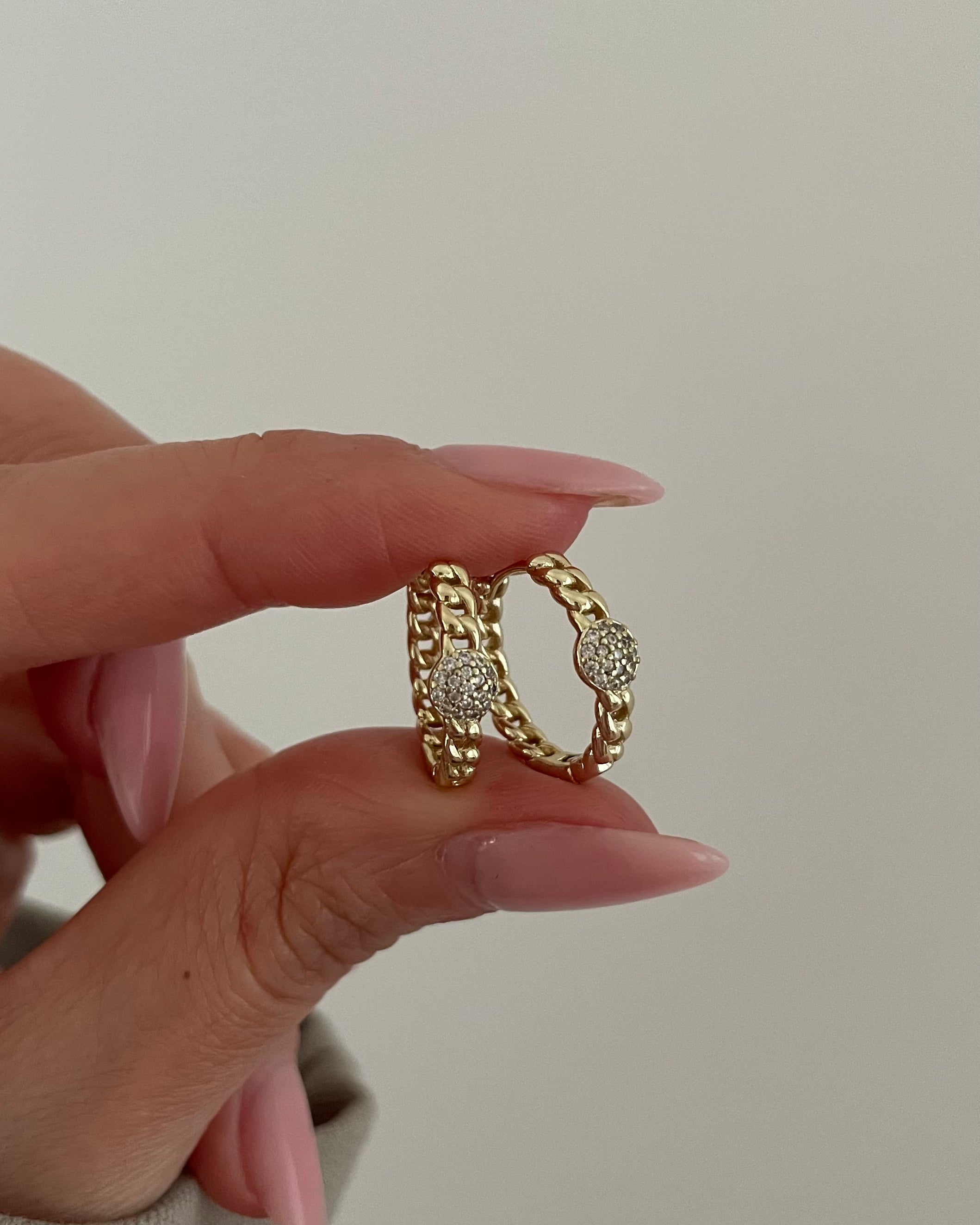 Creolen VIP Chain Glow -14K vergoldet