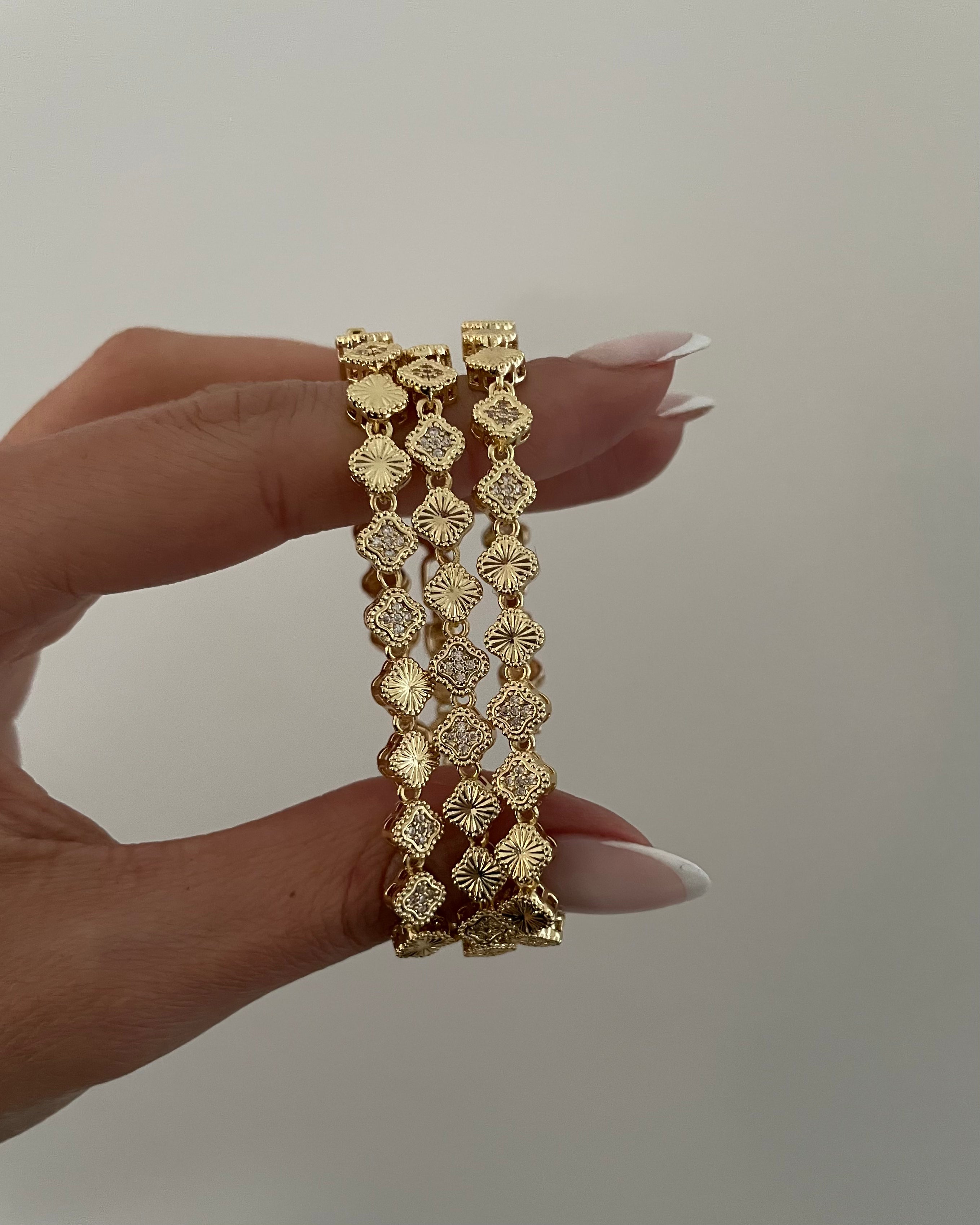 Armband VIP Mini Clover Flowers -14K vergoldet