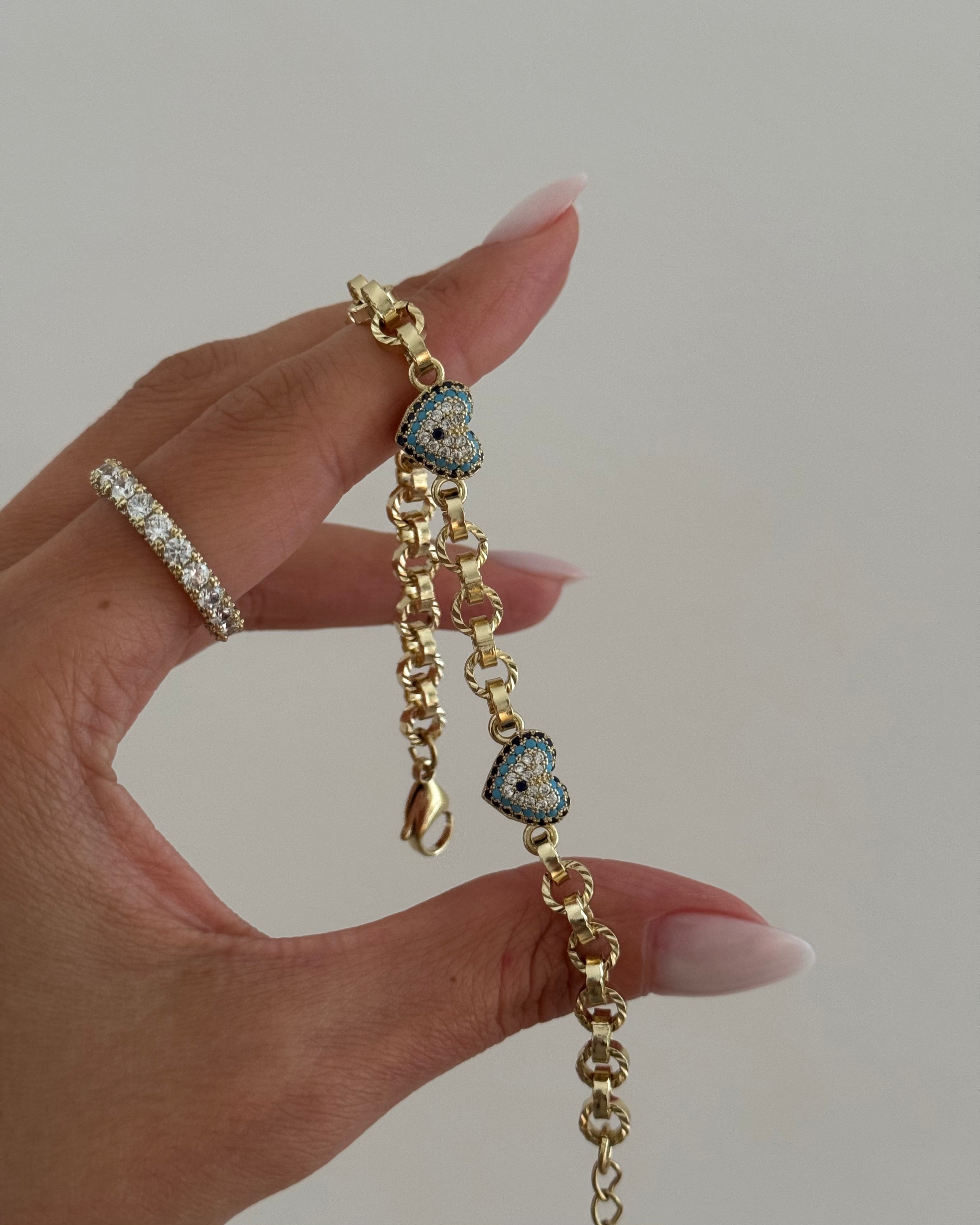 Armband VIP Kuyum Nazar Heart -14K vergoldet