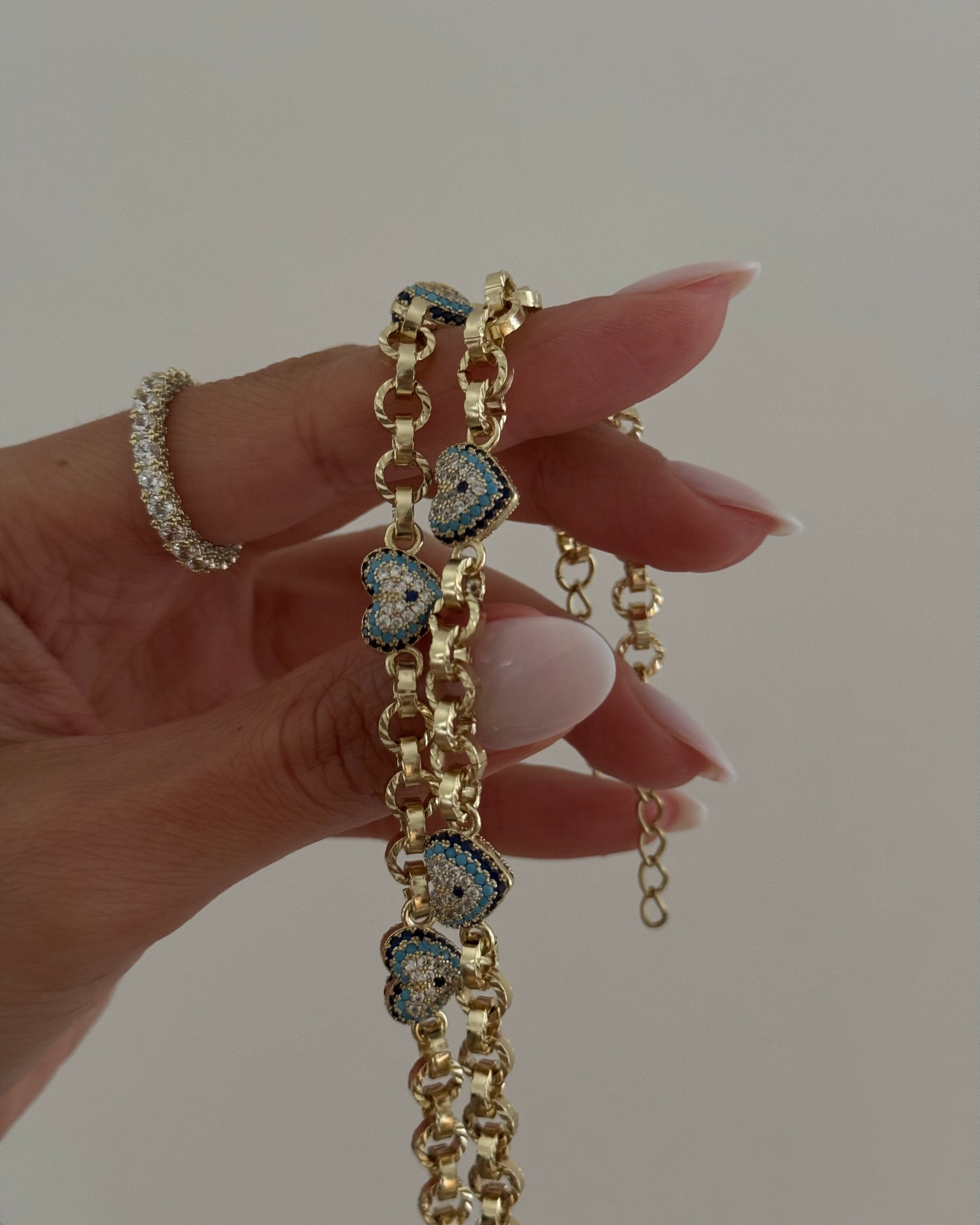 Armband VIP Kuyum Nazar Heart -14K vergoldet