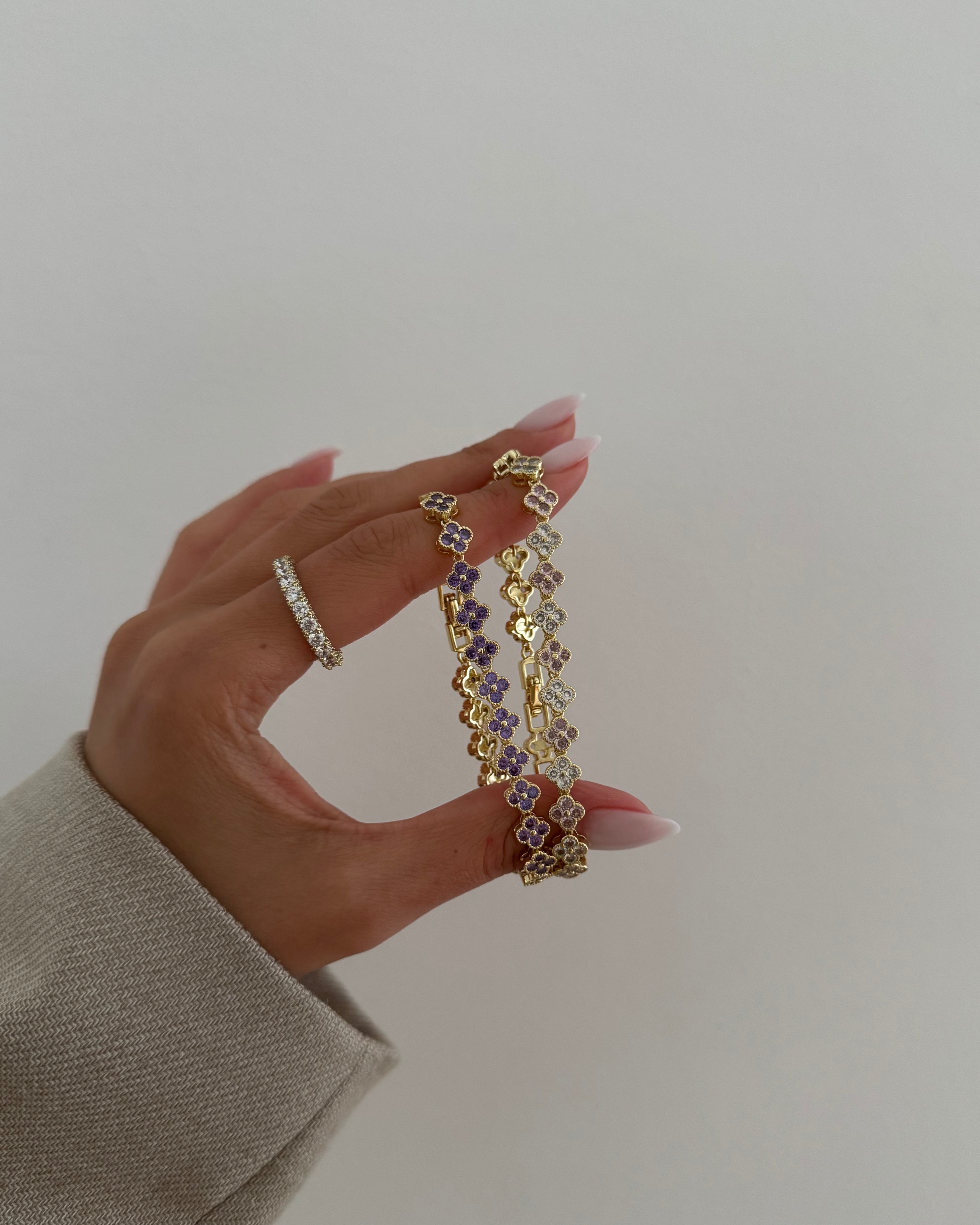 Armband VIP Clover Lila -14K vergoldet