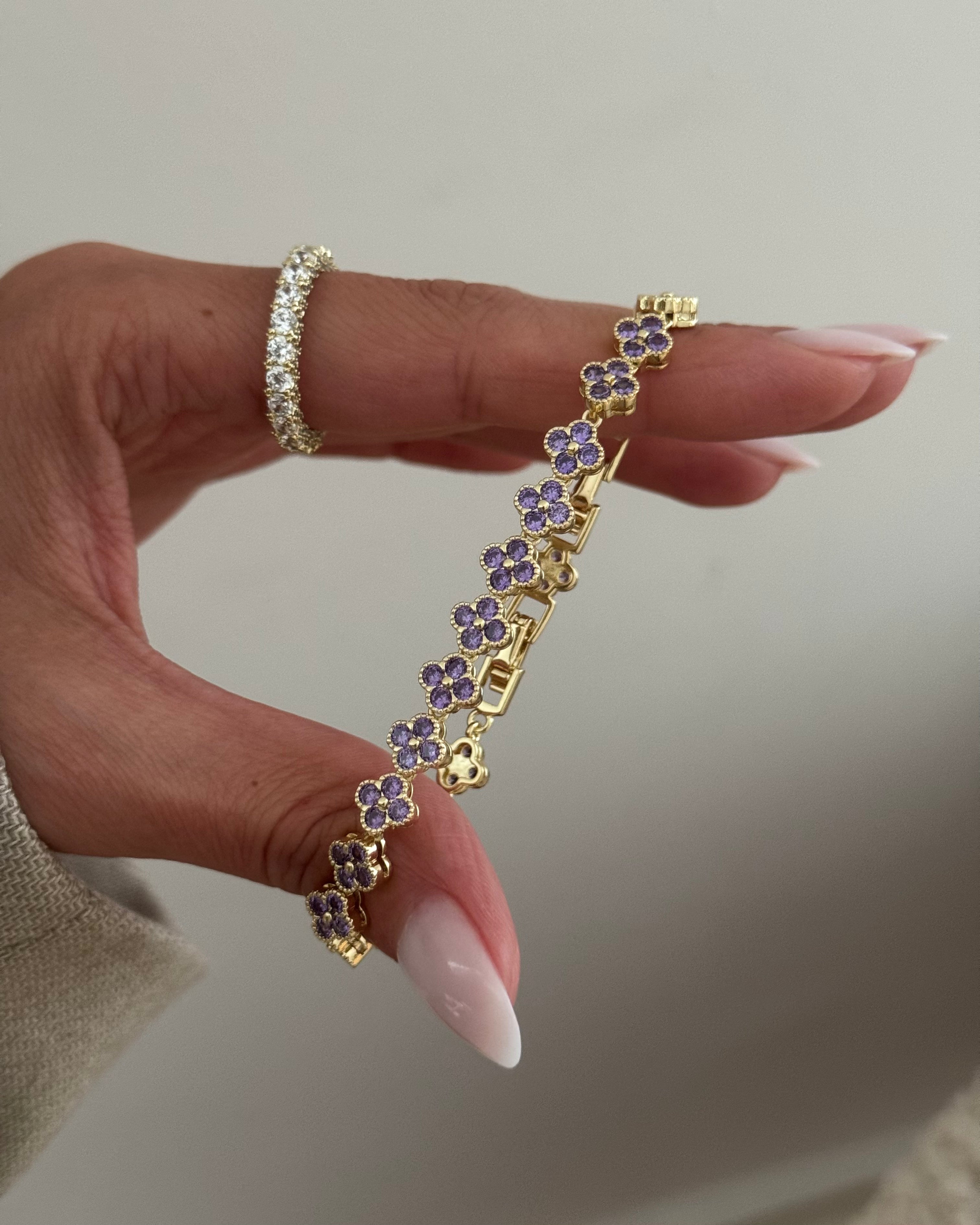 Armband VIP Clover Lila -14K vergoldet