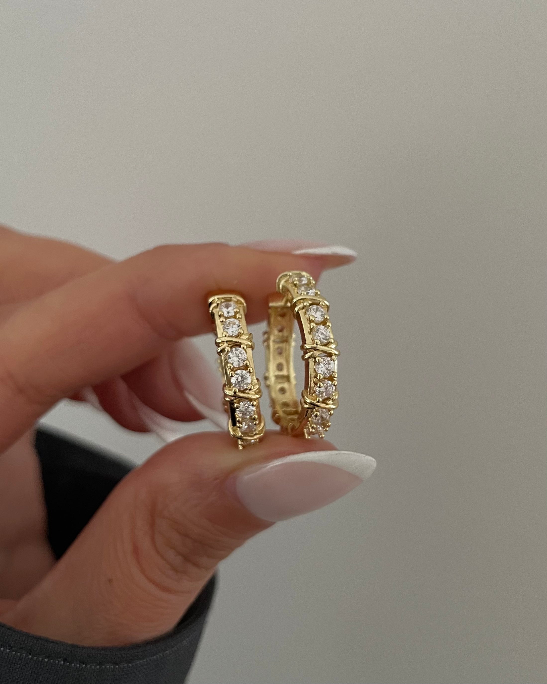 Creolen VIP Cyrstal Chain -14K vergoldet