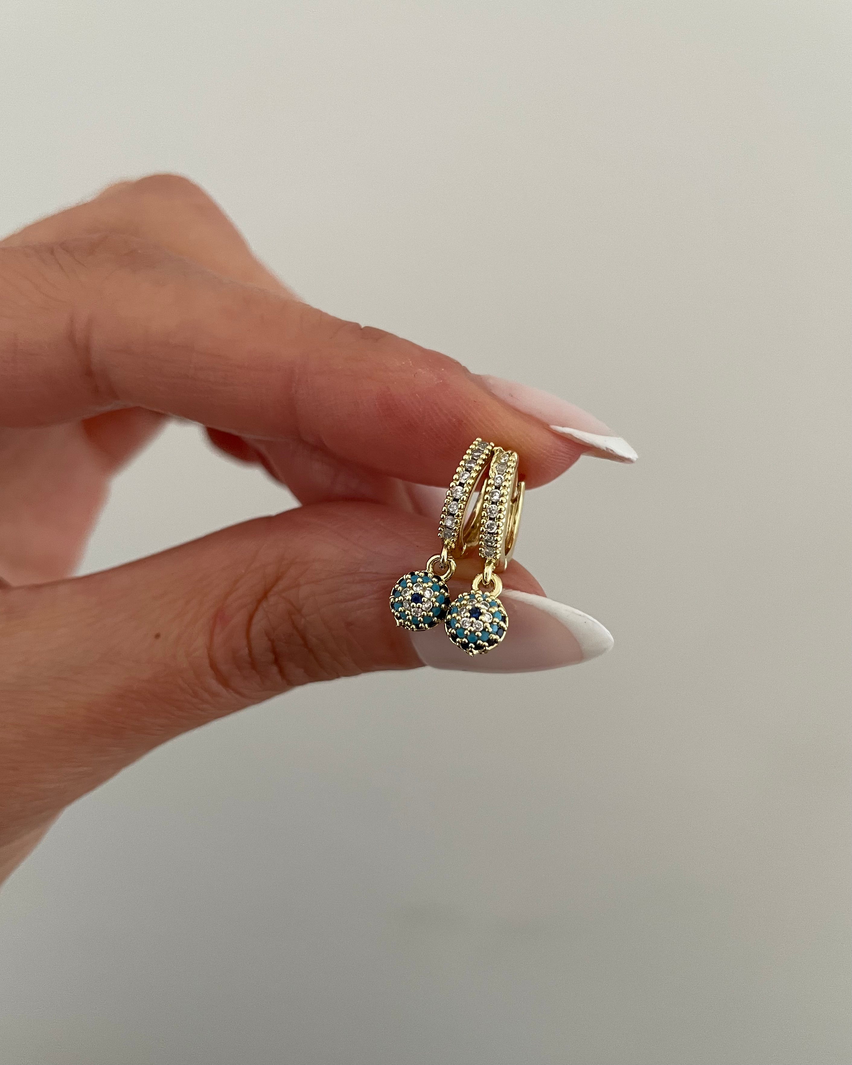 Creolen Mini Nazar -14K vergoldet