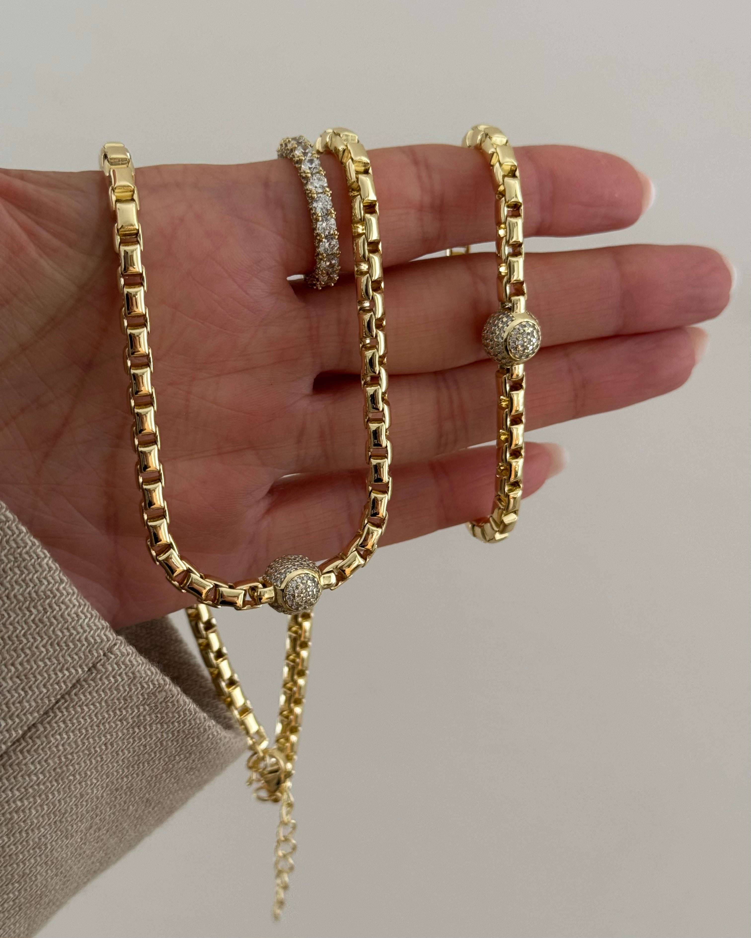 Kombi Kette Armband VIP Topcuk -14K vergoldet