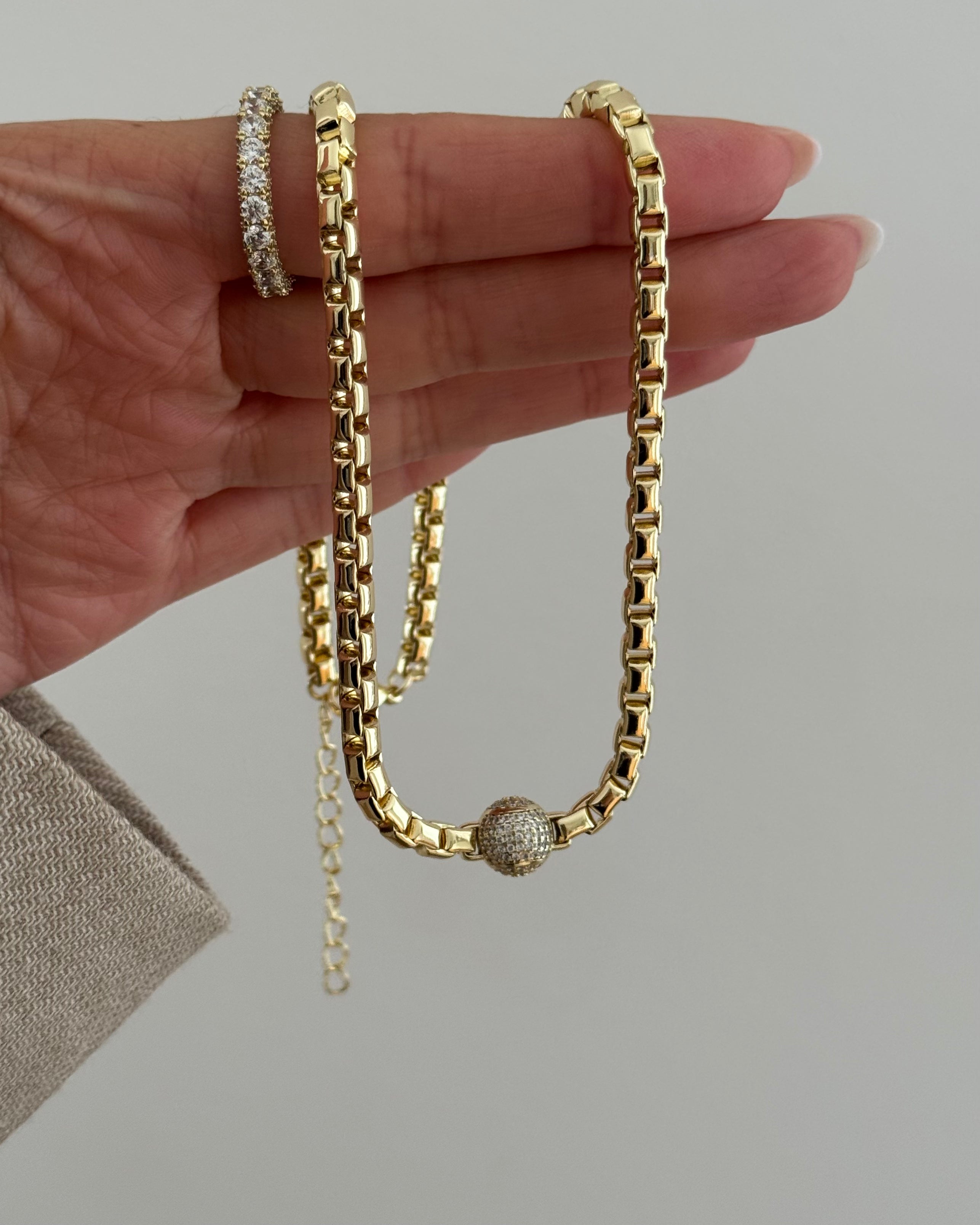 Kombi Kette Armband VIP Topcuk -14K vergoldet