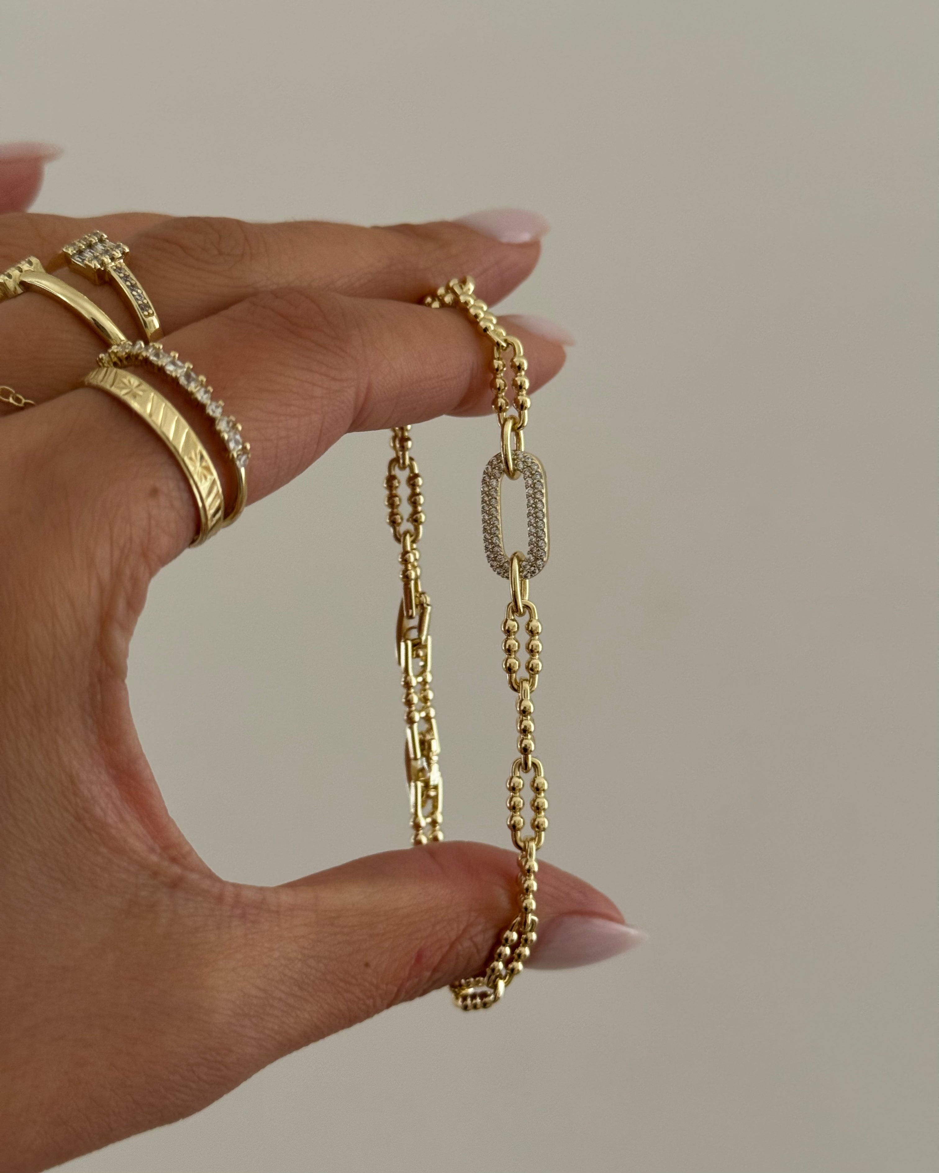 Armband VIP Dots Oval -14K vergoldet
