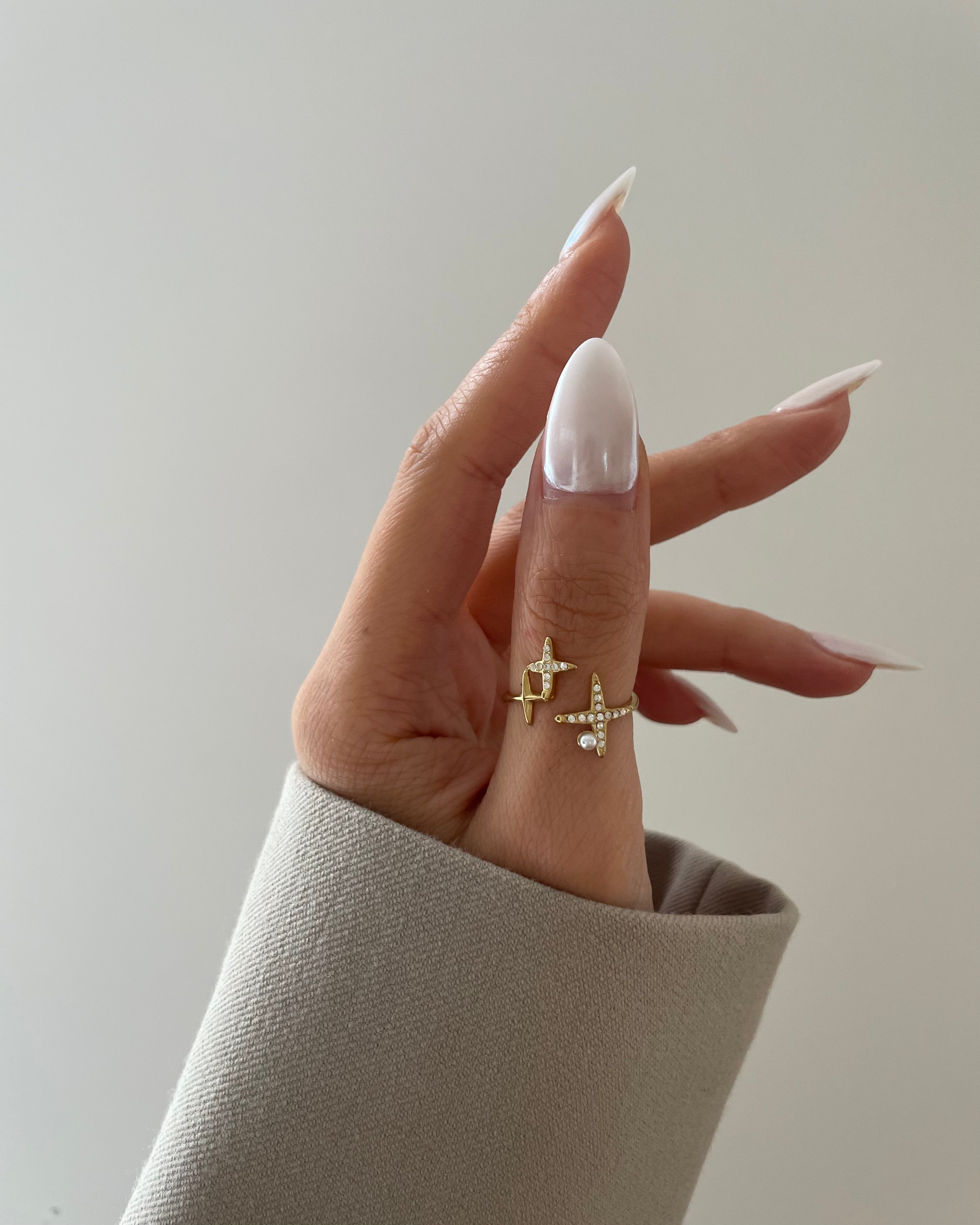 Ring North Star Pearl