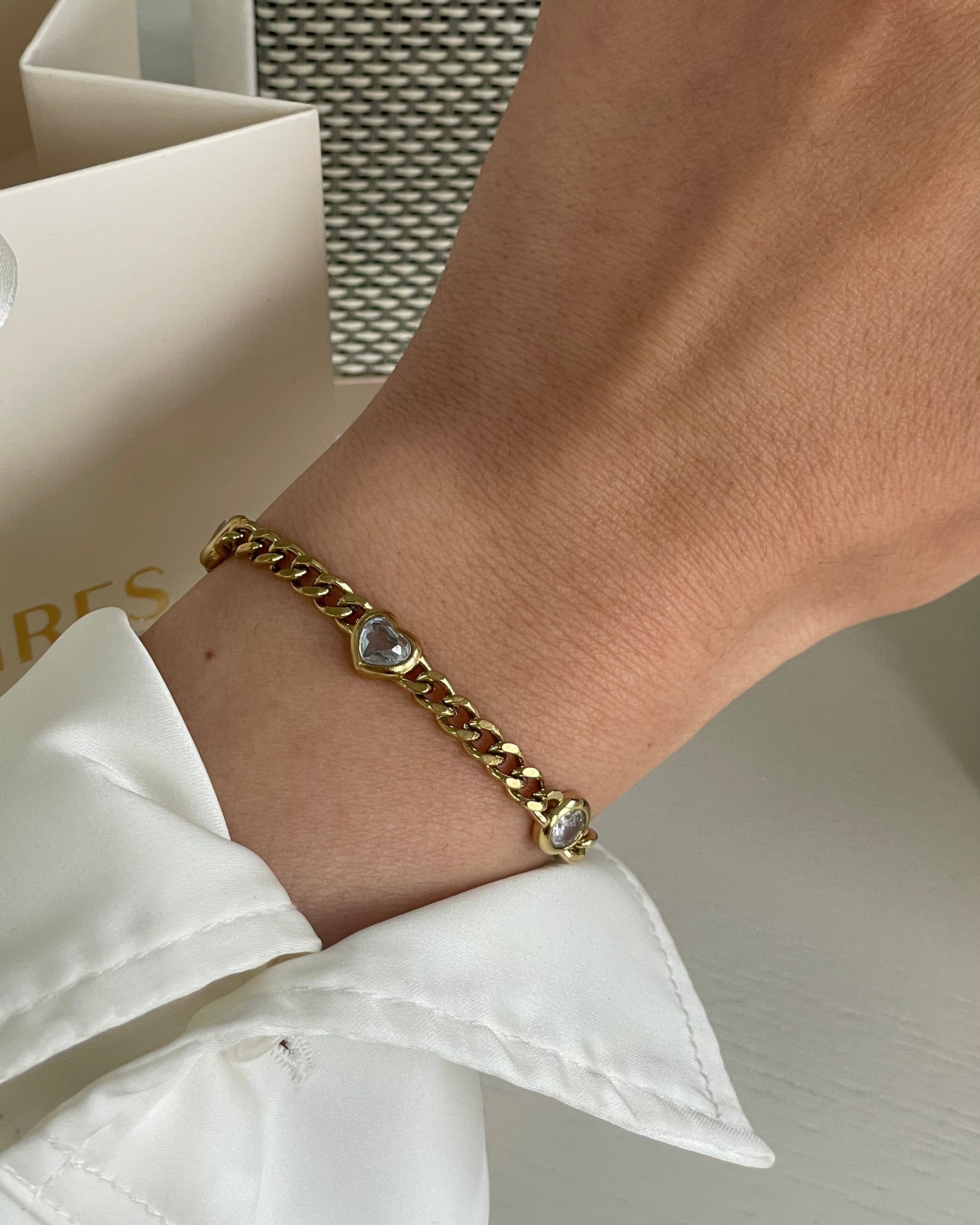 Armband Chain Heart Stone