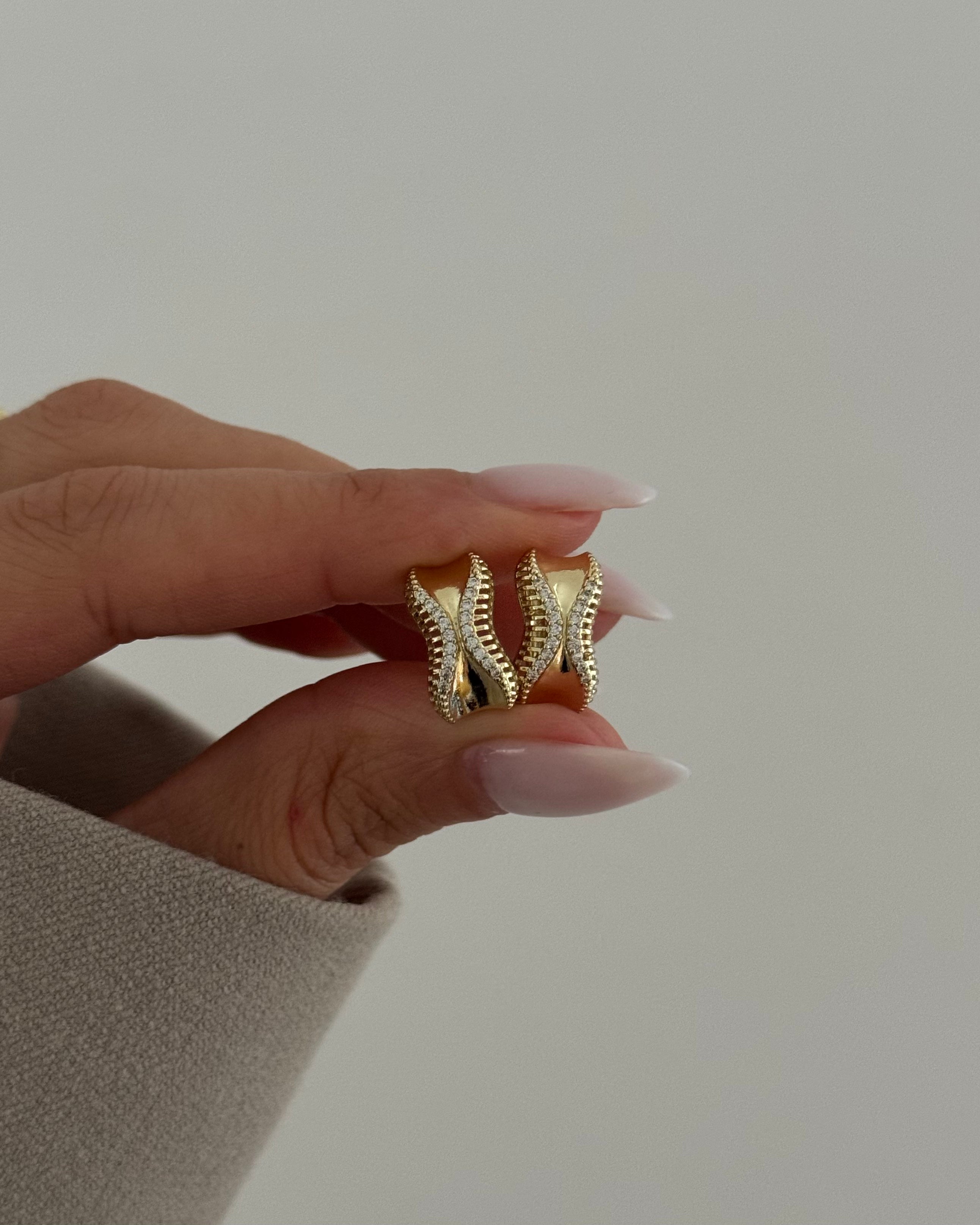 Ohrringe VIP X Wave -14K vergoldet