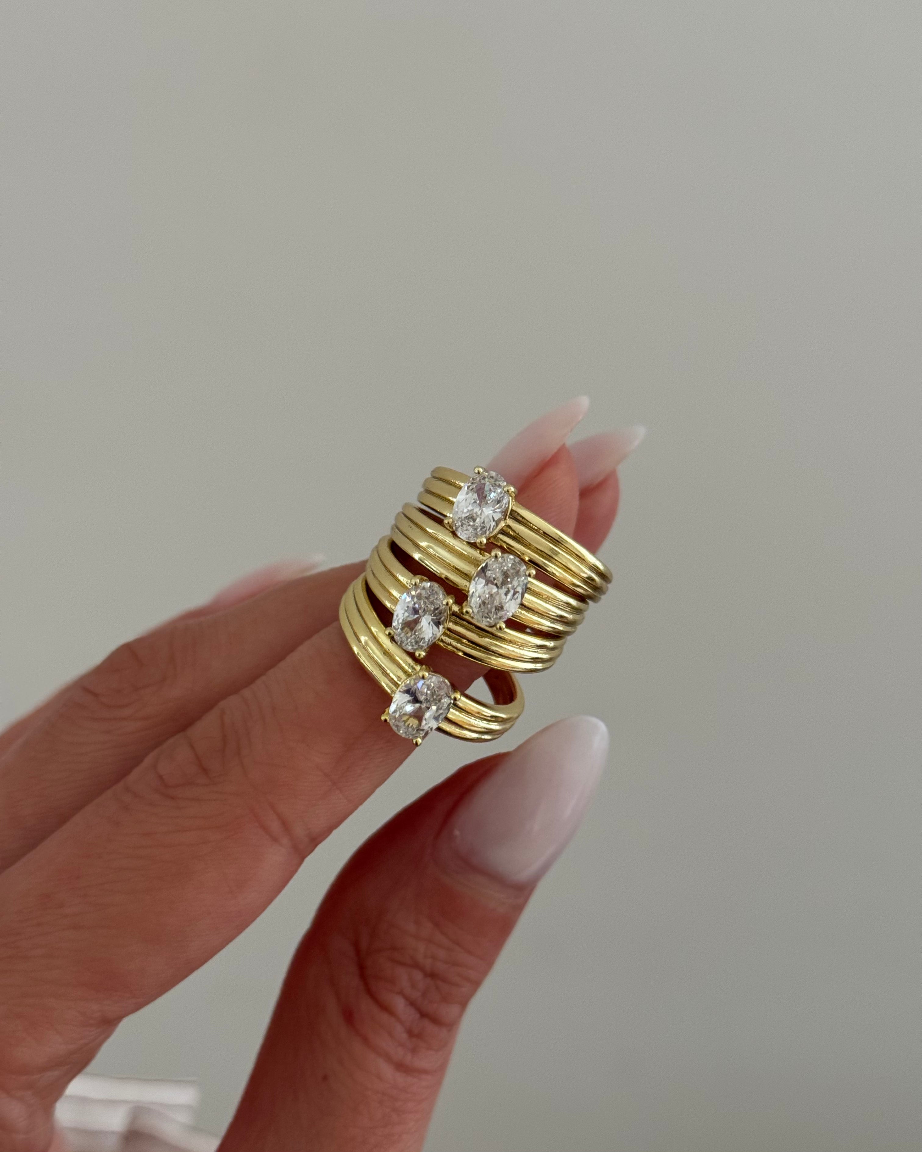Ring VIP Drop Line -14K vergoldet