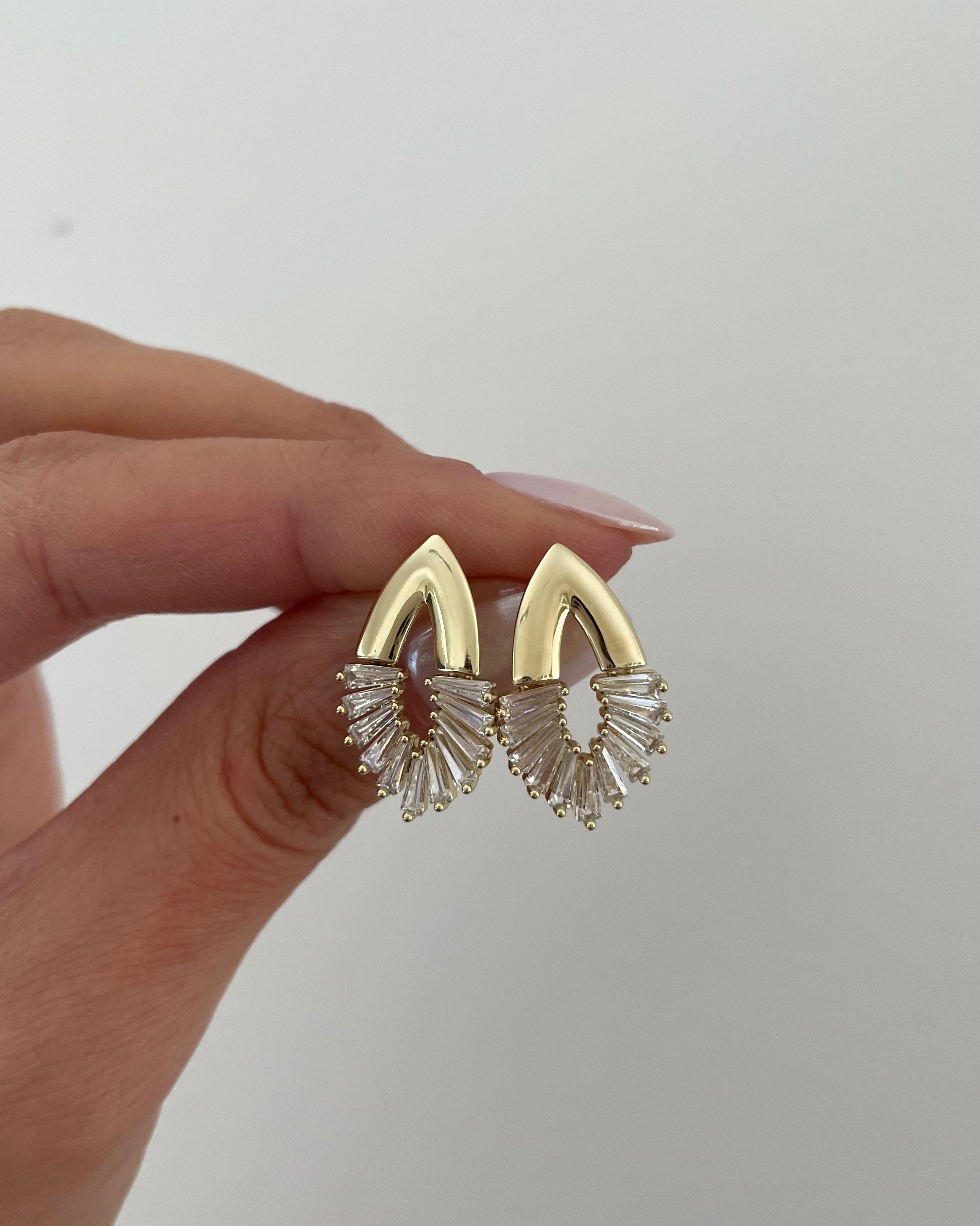 Ohrringe VIP Gloria Baguette -14K vergoldet