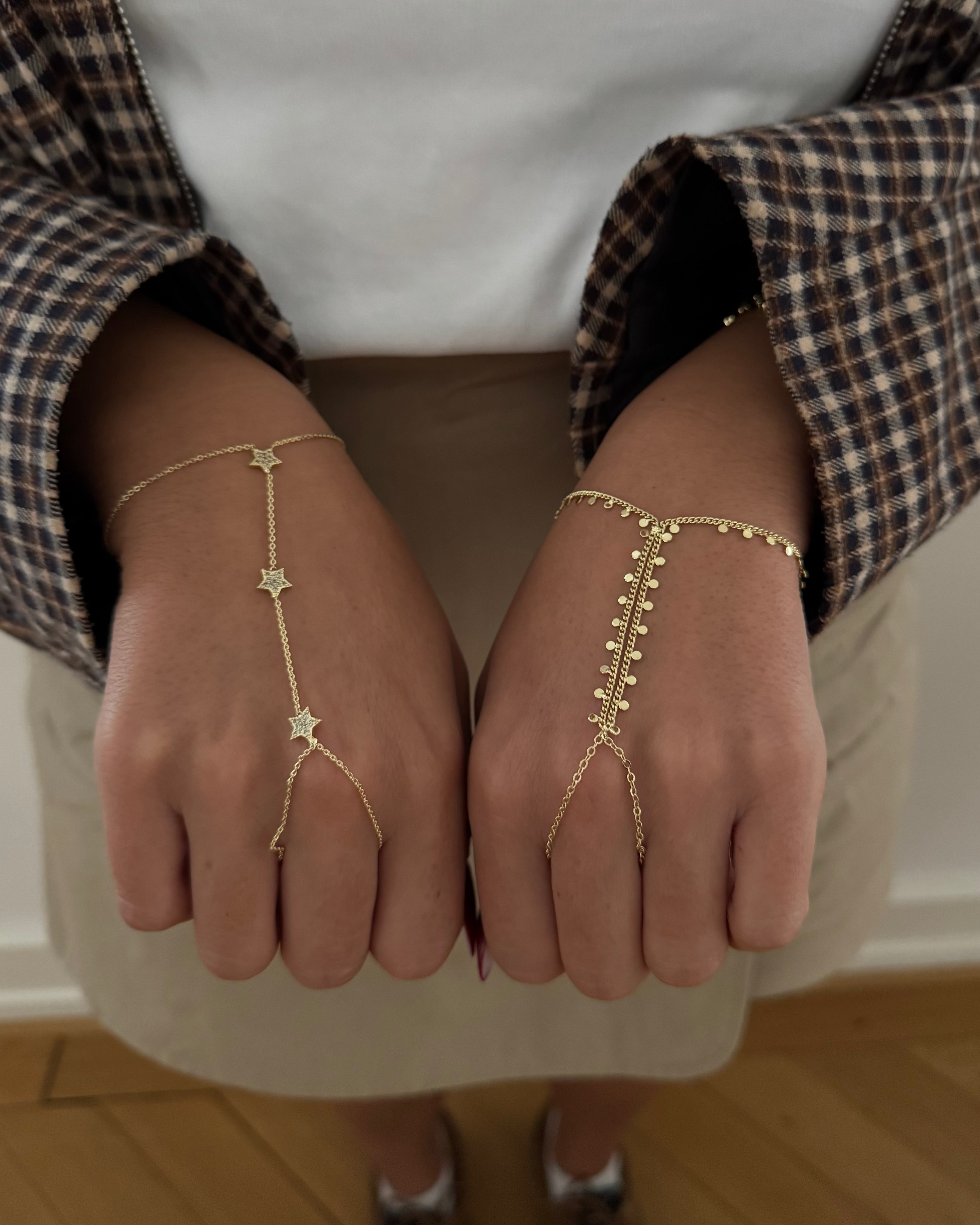 Hand Chain VIP Plate -14K vergoldet