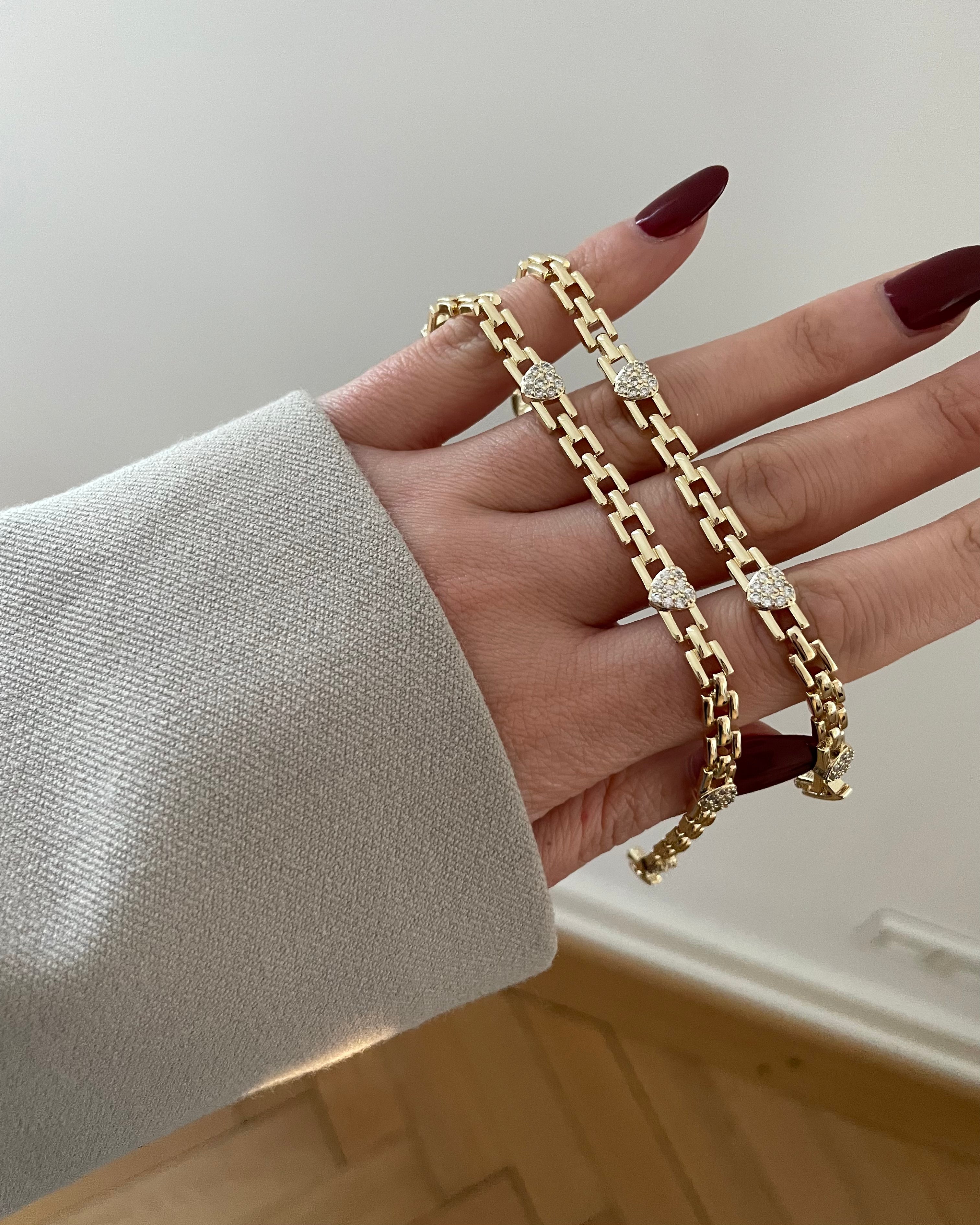 Armband VIP Chain Heart - 14K vergoldet