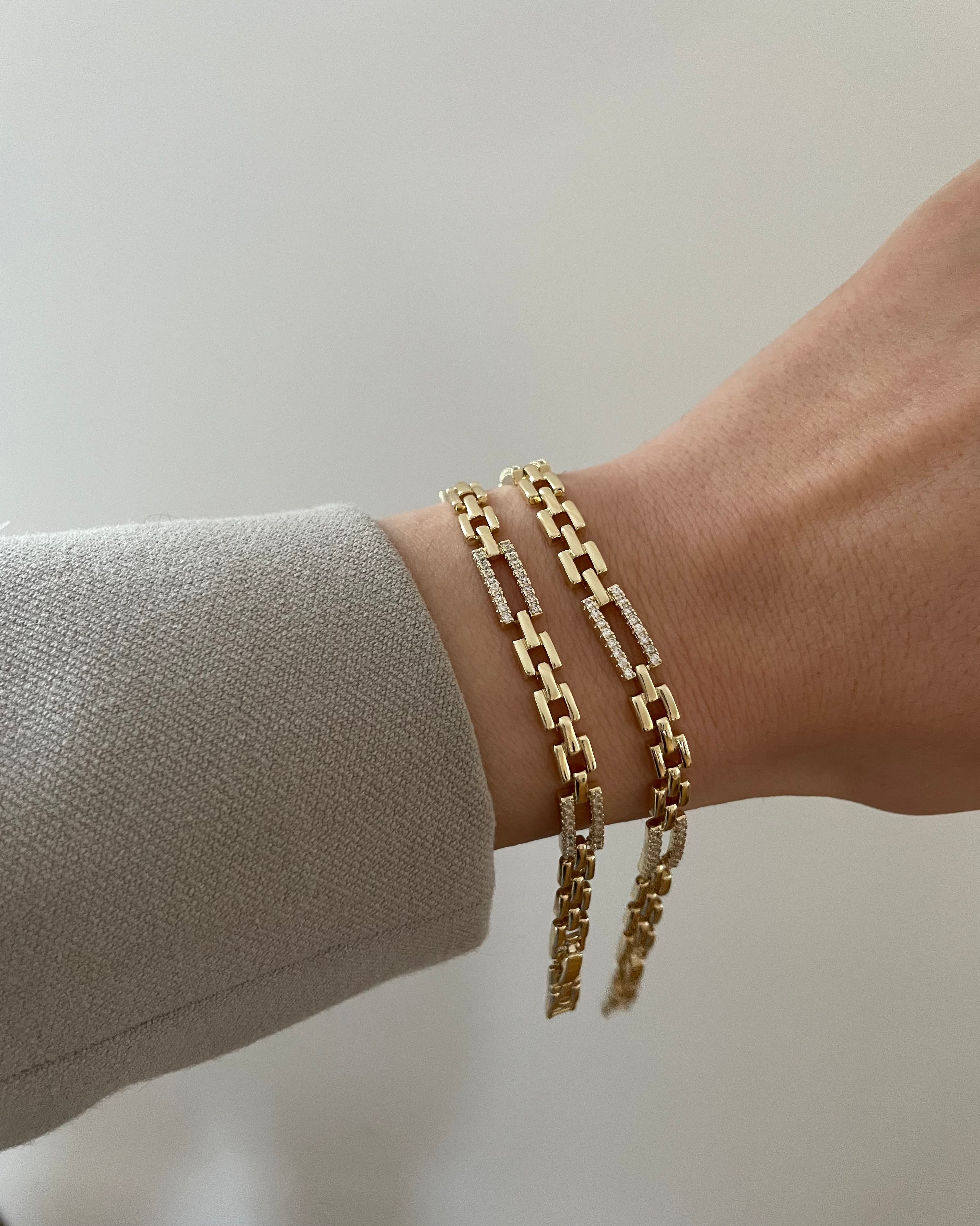 Armband VIP Chain Square - 14K vergoldet