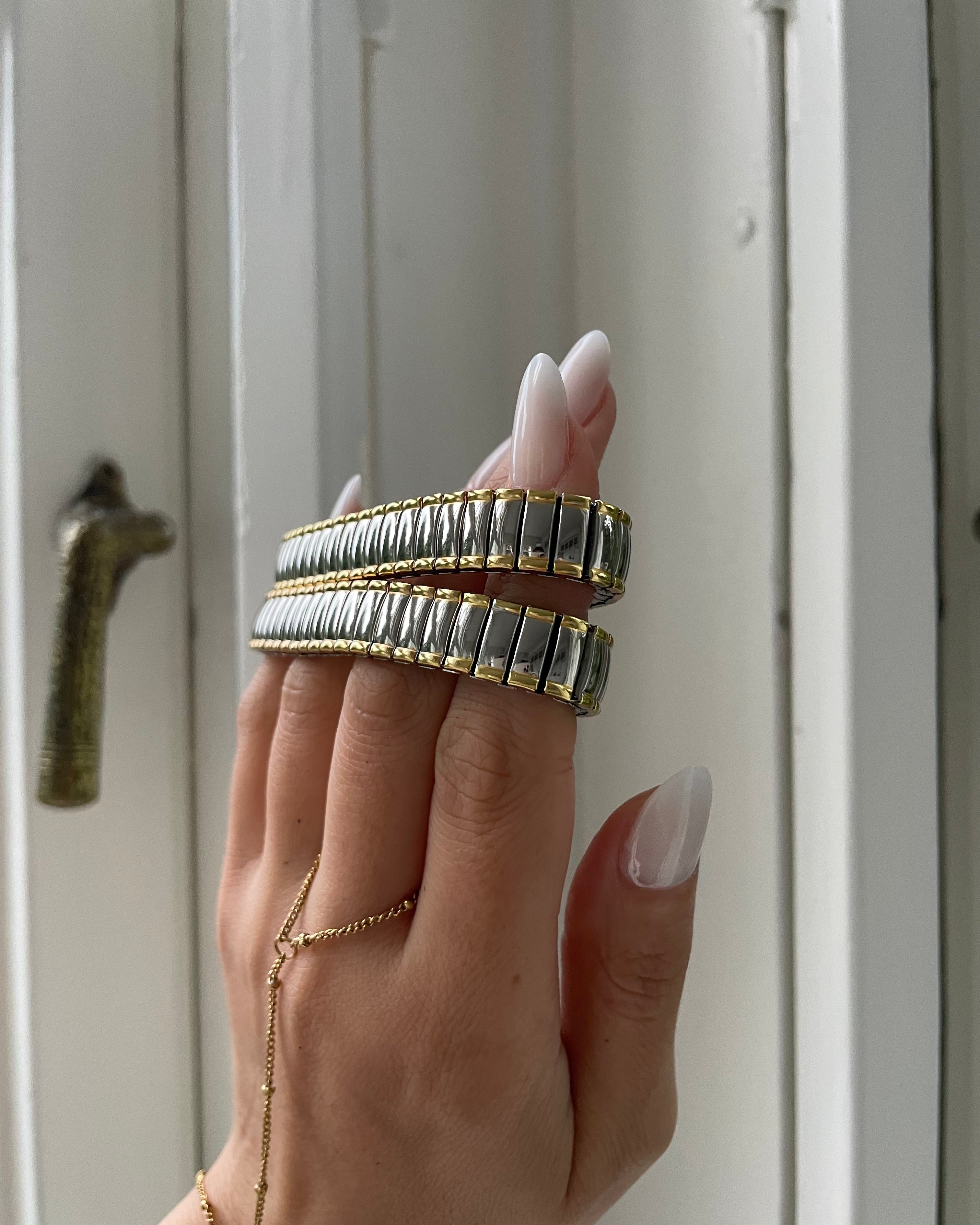 Armband Elastic Silber-Gold