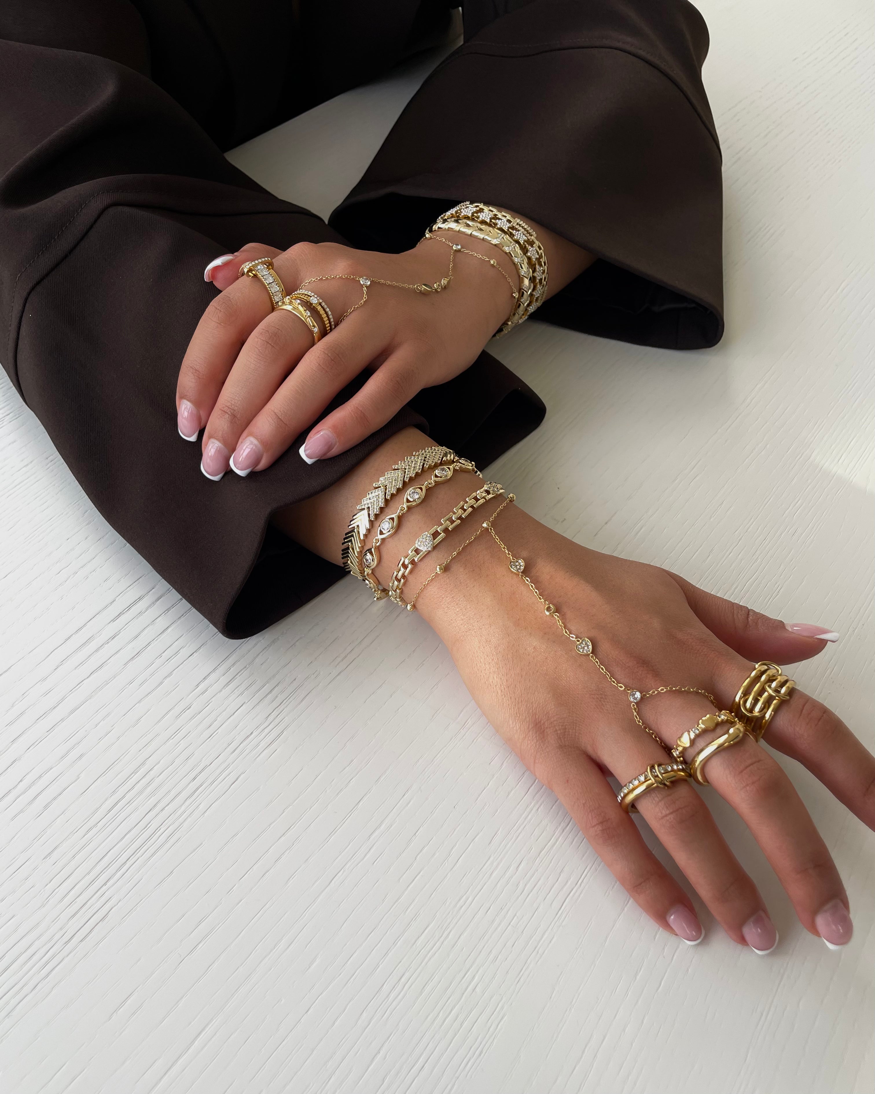 Hand Chain Heart - 18K vergoldet